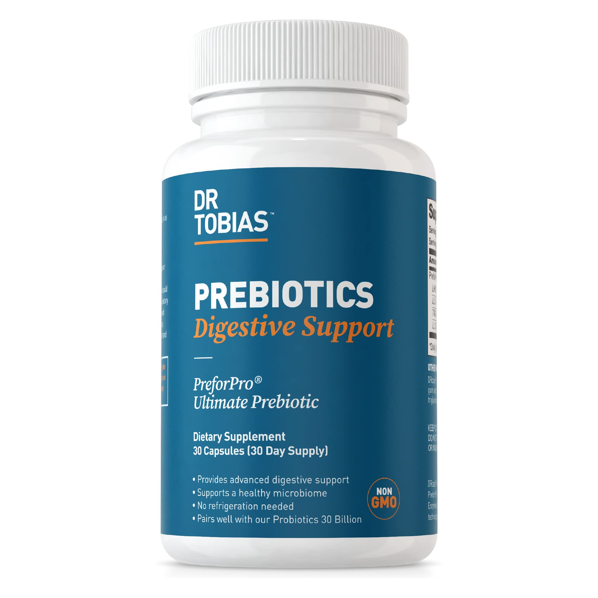 Foto 2 pulgar | Suplemento Dr. Tobias Prebiotics Digestion Gut Health 30 Cápsulas - Venta Internacional