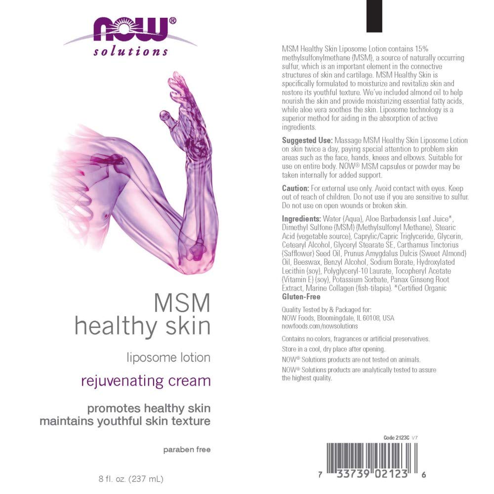 Foto 3 pulgar | Loción Now Solutions MSM Healthy Skin Liposoma 237 ml - Venta Internacional