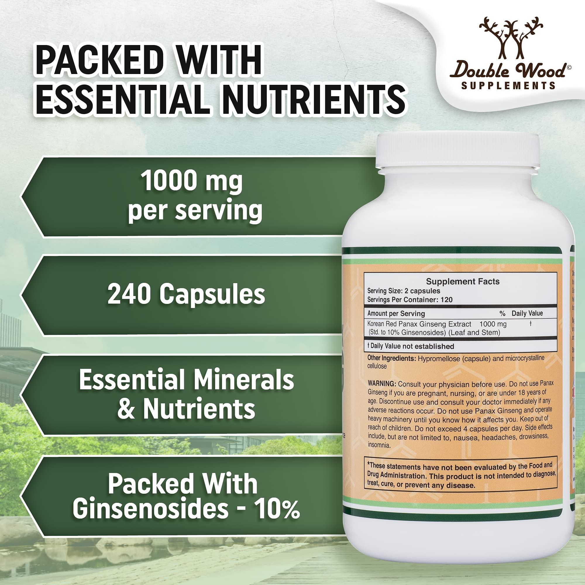 Foto 4 pulgar | Suplementos Double Wood Ginseng en Cápsulas 240x1000 Mg - Venta Internacional