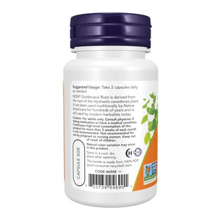 Foto 3 | Suplemento Now Goldenseal Root 500 mg 50 Cápsulas Vegetales - Venta Internacional