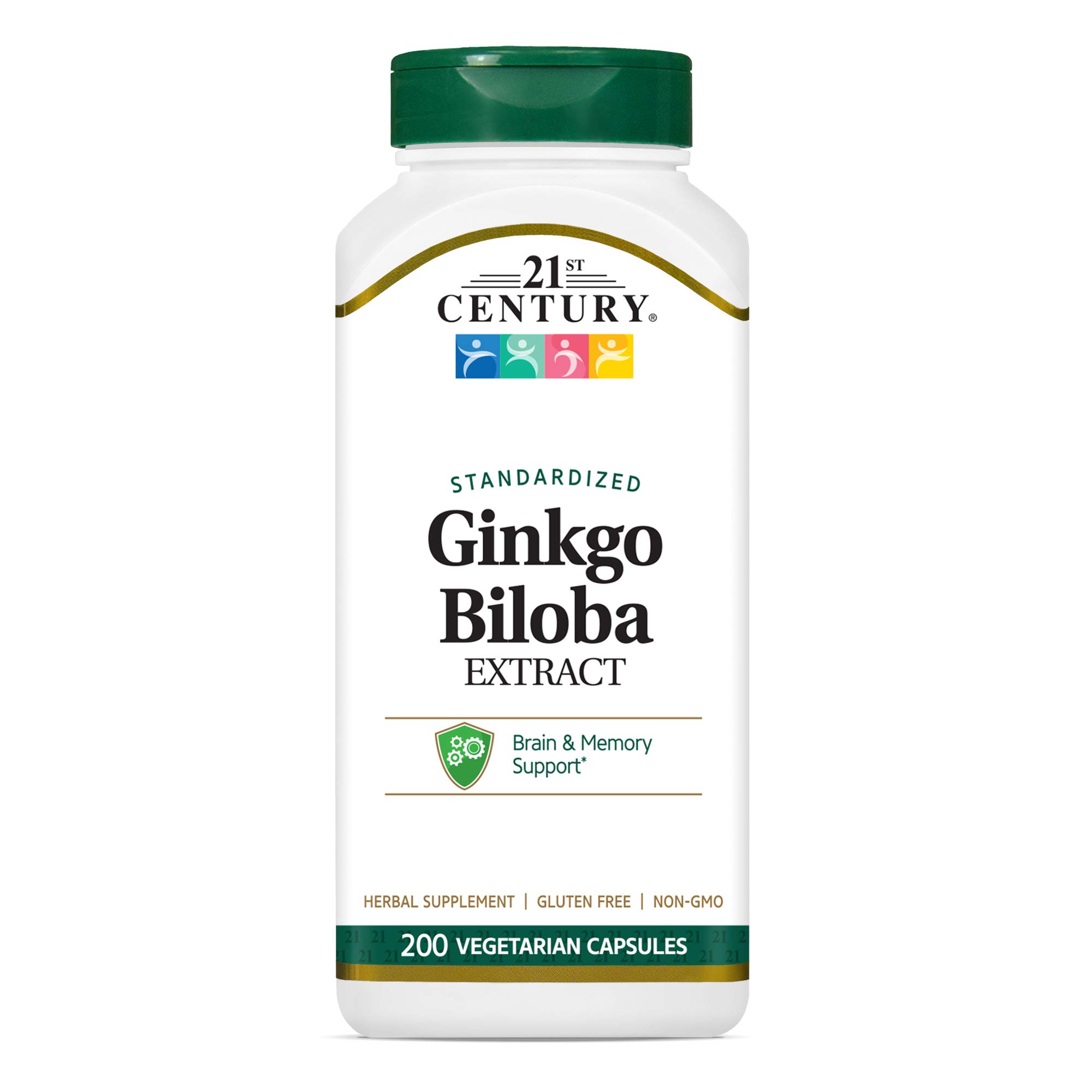 Suplemento de Extracto de Ginkgo Biloba del Siglo XXI 200 Cápsulas Vegetales - Venta Internacional