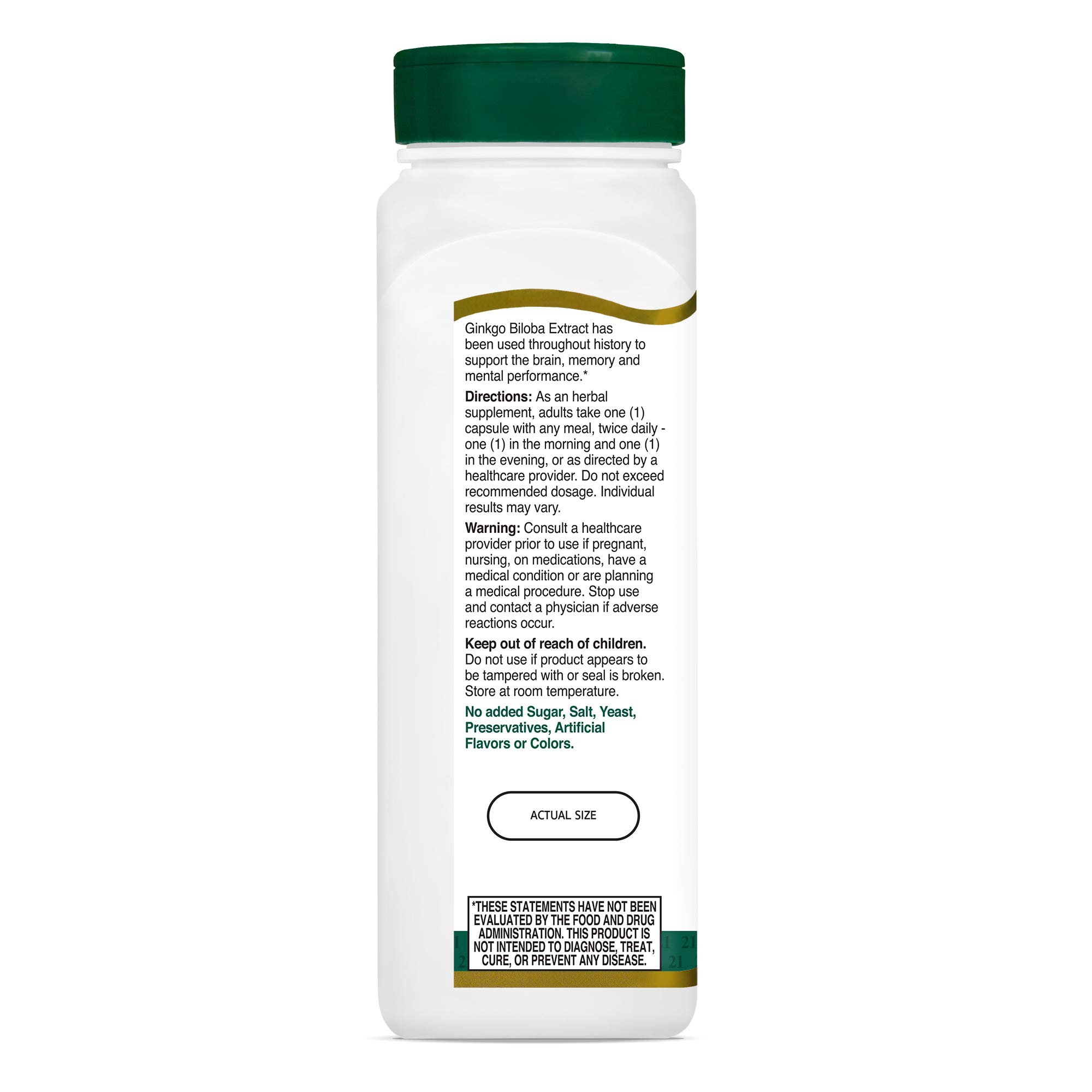 Foto 6 | Suplemento de Extracto de Ginkgo Biloba del Siglo XXI 200 Cápsulas Vegetales - Venta Internacional