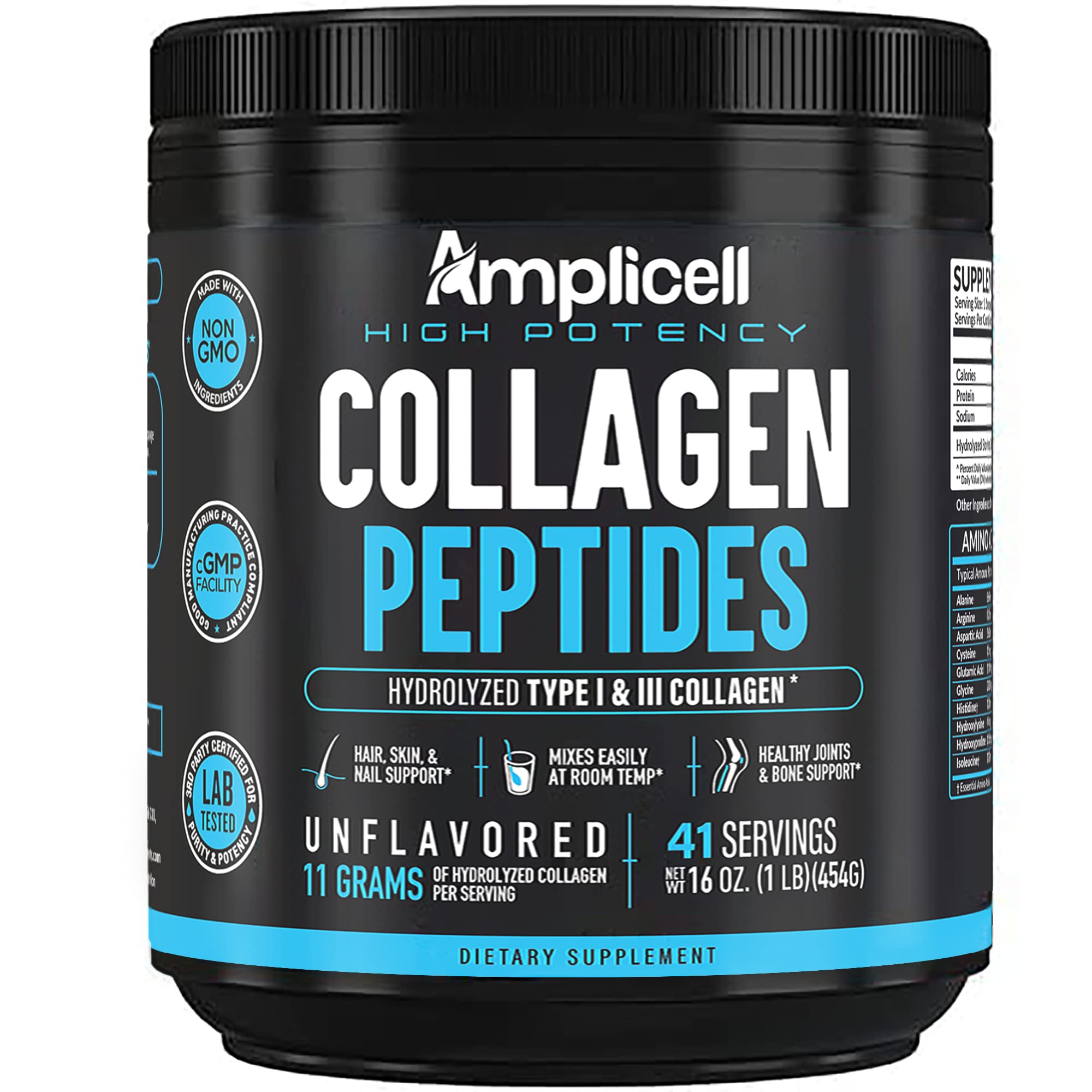 Foto 2 pulgar | Péptidos de Colágeno en Polvo Amplicell de Alta Potencia 451 g - Venta Internacional
