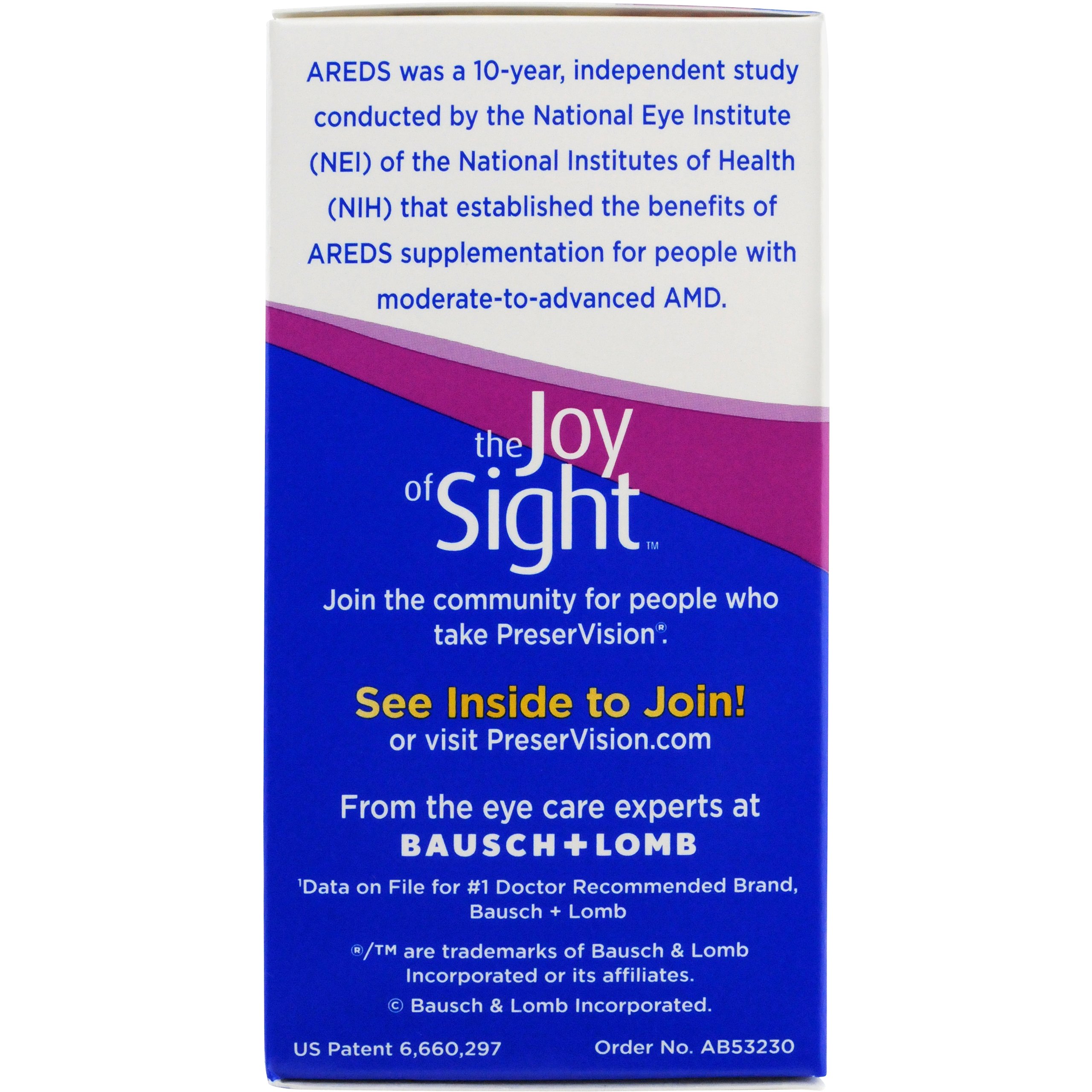 Foto 7 pulgar | Suplemento Bausch + Lomb Preservision Eye Vitamin 120 Unidades - Venta Internacional