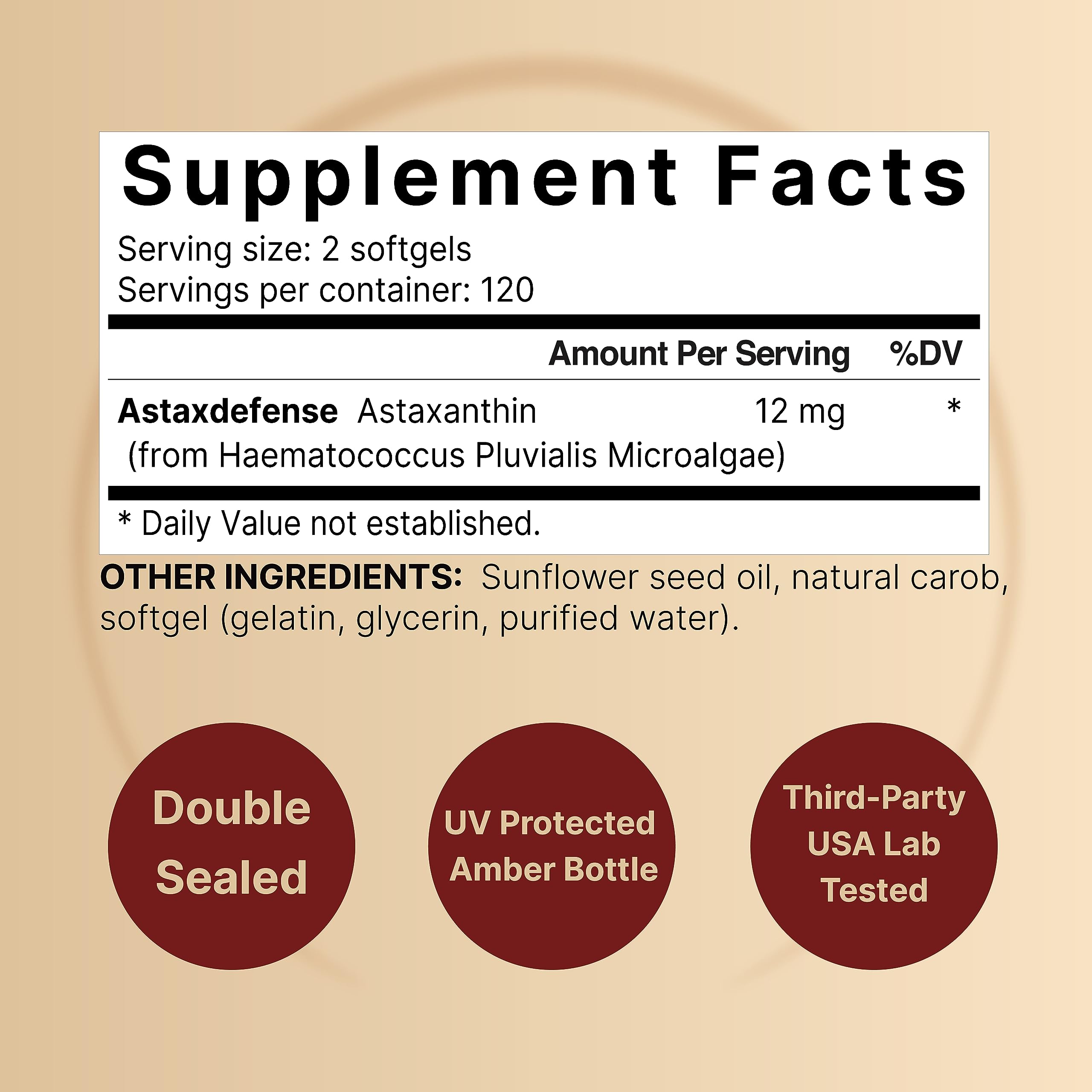 Foto 3 pulgar | Suplemento Naturebell Astaxantina 12 Mg 240 Cápsulas - Venta Internacional