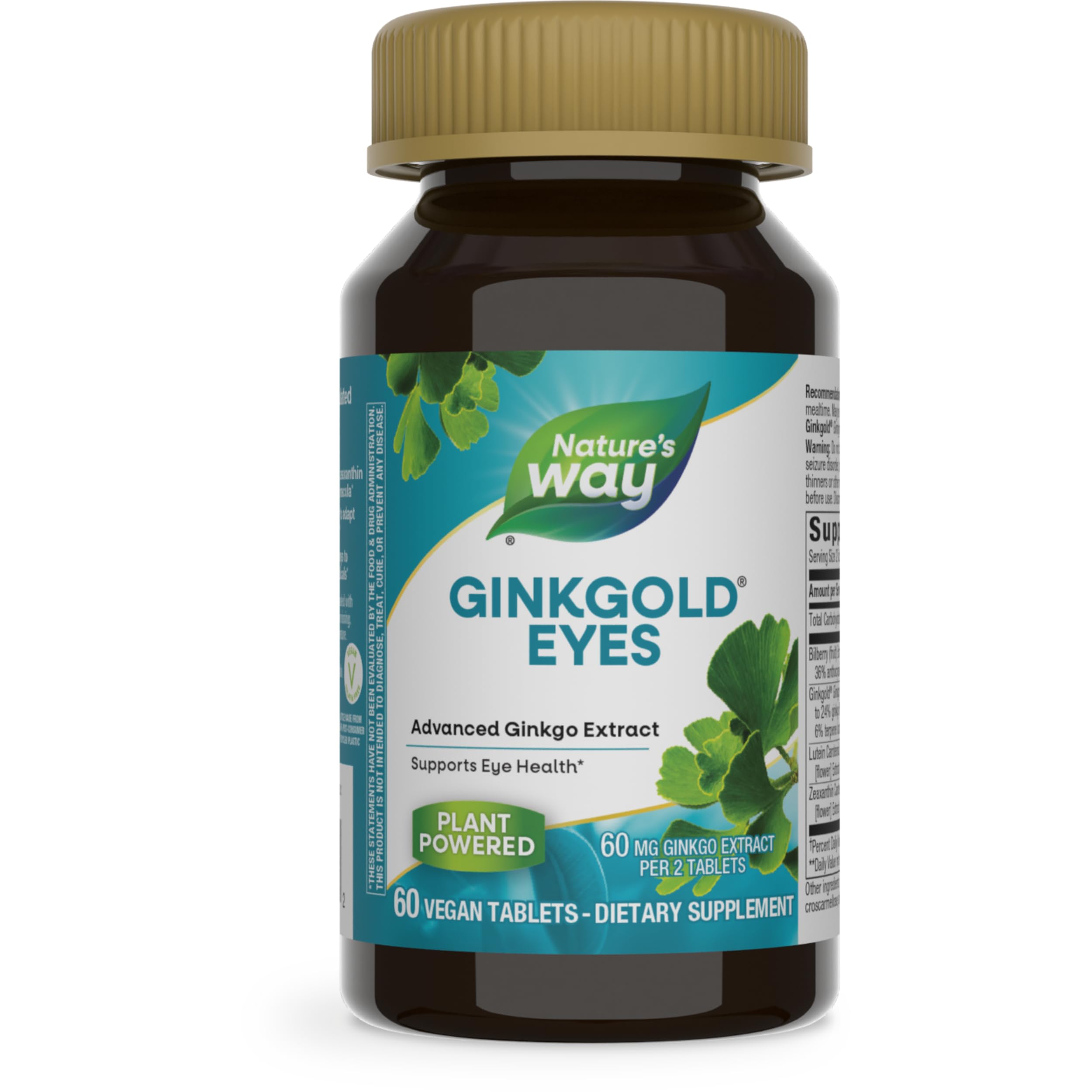Foto 2 pulgar | Suplemento Nature's Way Ginkgold Eyes Ginkgo Biloba 60 Comprimidos - Venta Internacional