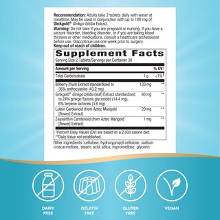 Foto 5 | Suplemento Nature's Way Ginkgold Eyes Ginkgo Biloba 60 Comprimidos - Venta Internacional