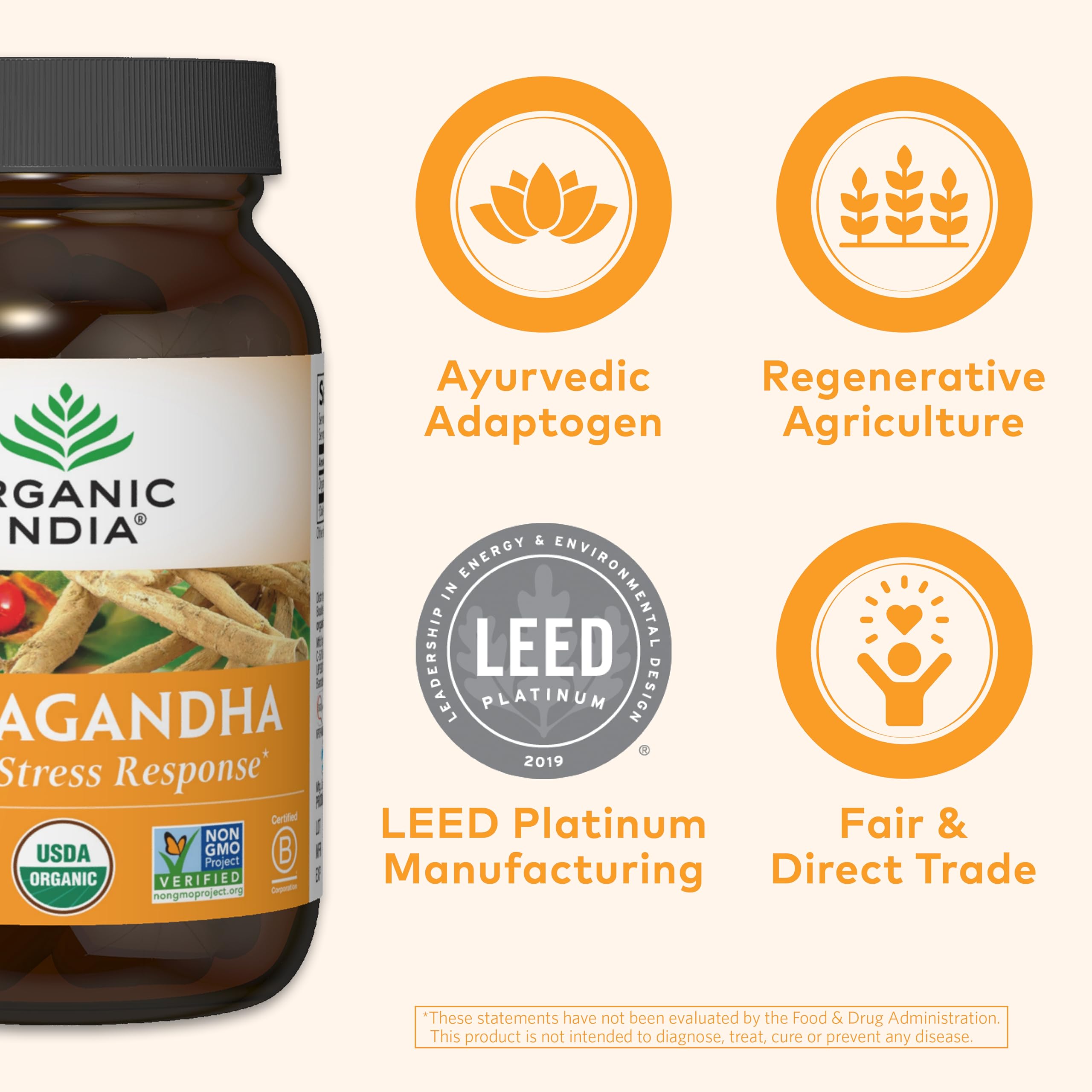 Foto 6 pulgar | Suplemento Organic India Ashwagandha en Cápsulas 90 Veganas - Venta Internacional