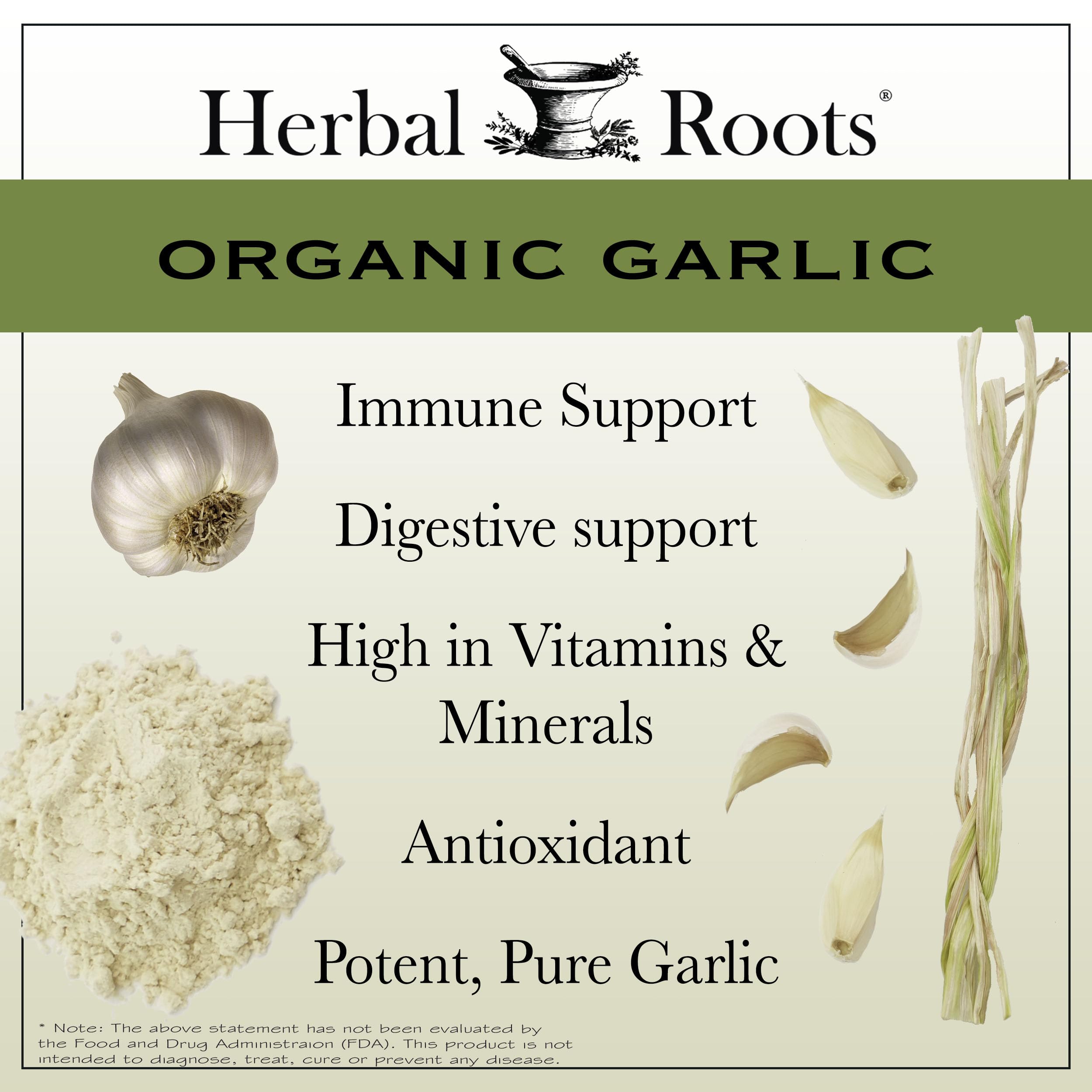 Foto 7 pulgar | Suplemento Herbal Roots Organic de Bulbo Entero con Ajo 600 Mg - Venta Internacional