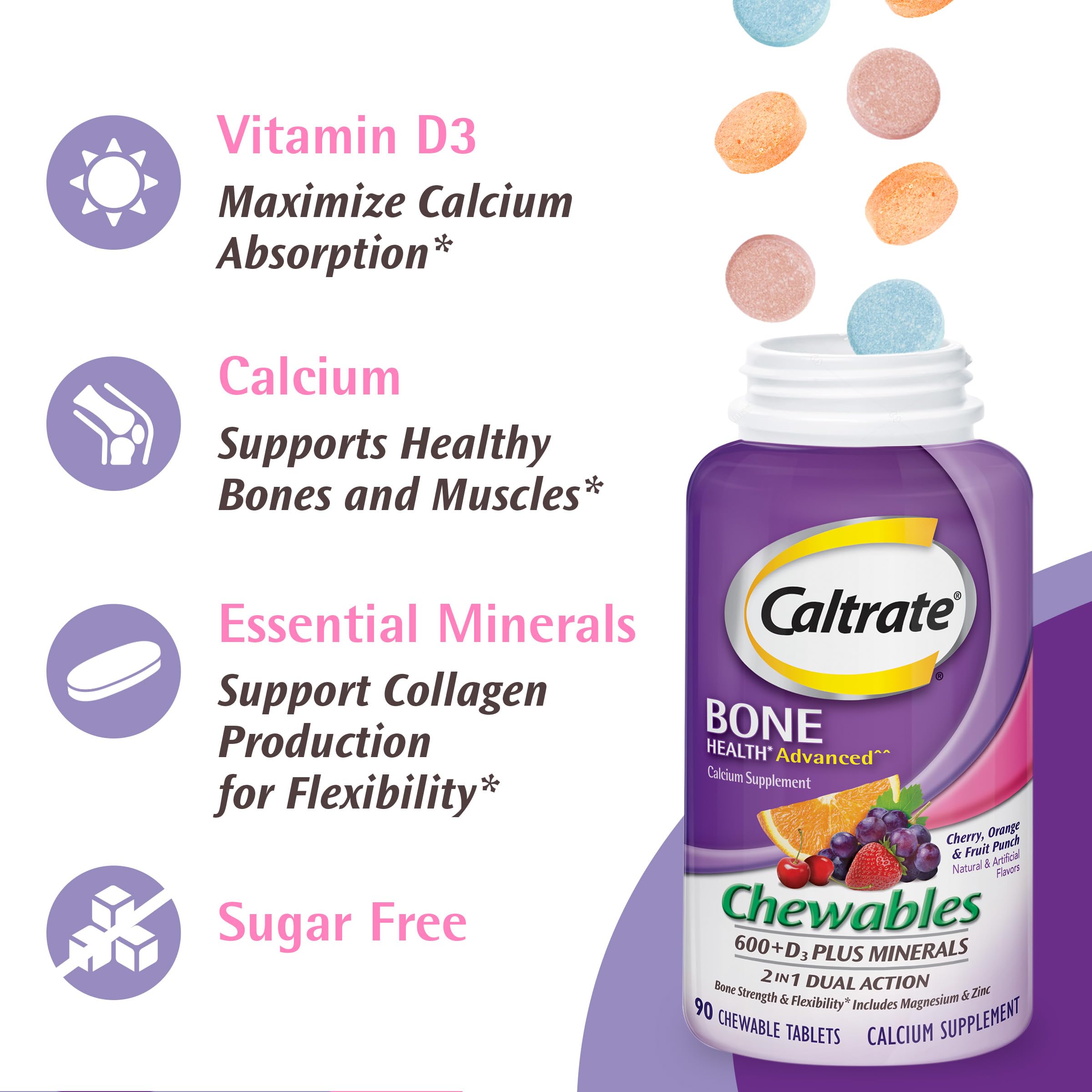 Foto 6 pulgar | Suplemento Caltrate Chewables 600 Plus D3 Plus Minerals 155 Unidades - Venta Internacional