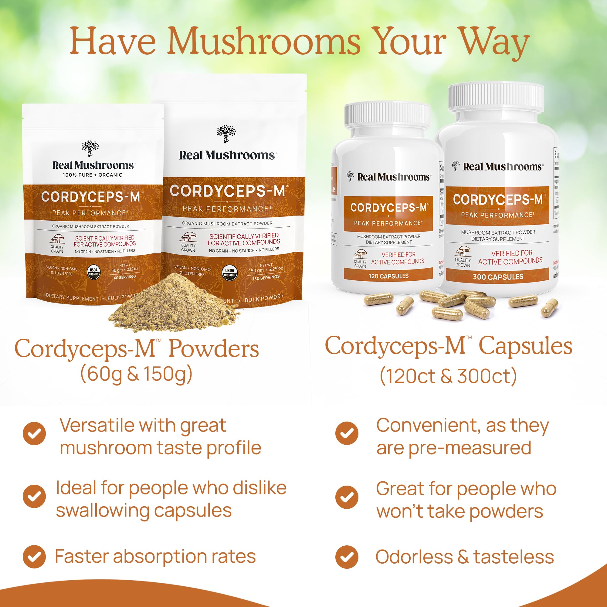 Foto 5 pulgar | Suplemento Real Mushrooms Cordyceps 120 Cápsulas - Venta Internacional