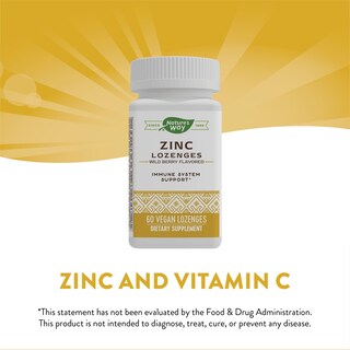 Foto 3 | Pastillas de Zinc Nature's Way con Vitamina C 60 Cápsulas - Venta Internacional