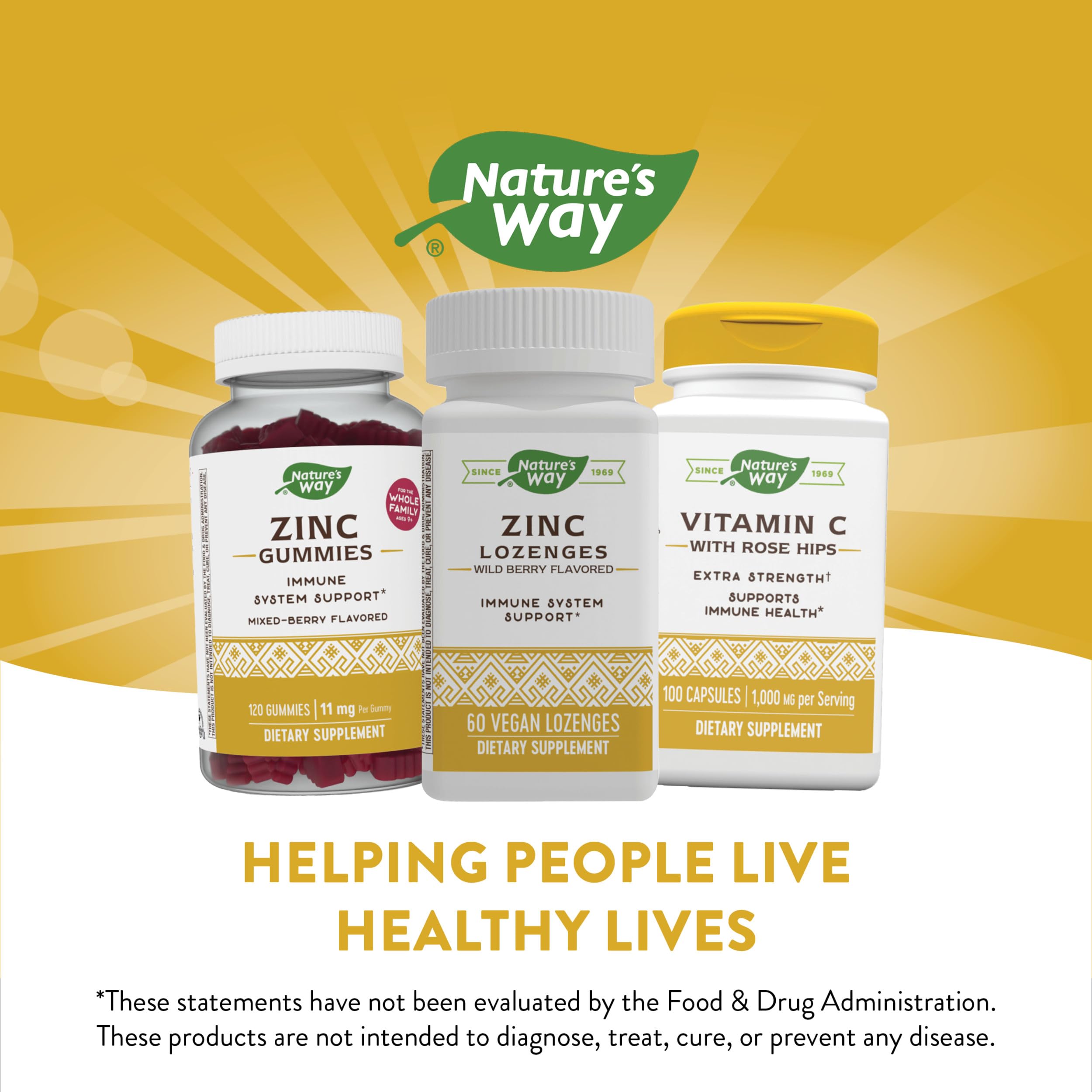 Foto 7 pulgar | Pastillas de Zinc Nature's Way con Vitamina C 60 Cápsulas - Venta Internacional