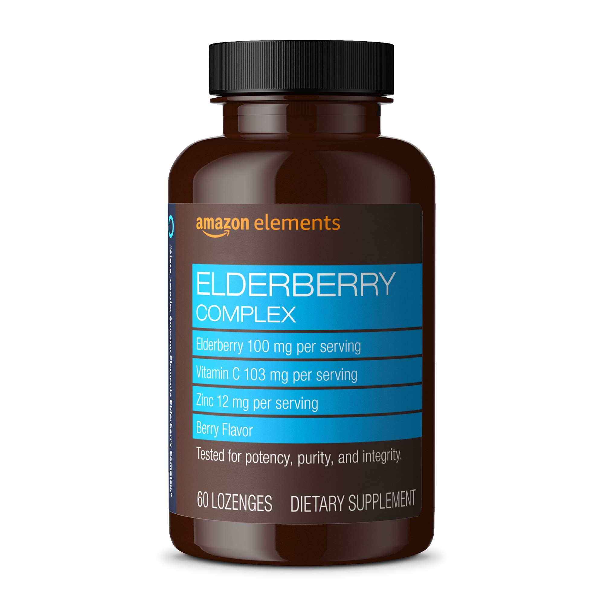 Foto 2 pulgar | Suplemento Amazon Elements Elderberry Complex 60 Comprimidos - Venta Internacional