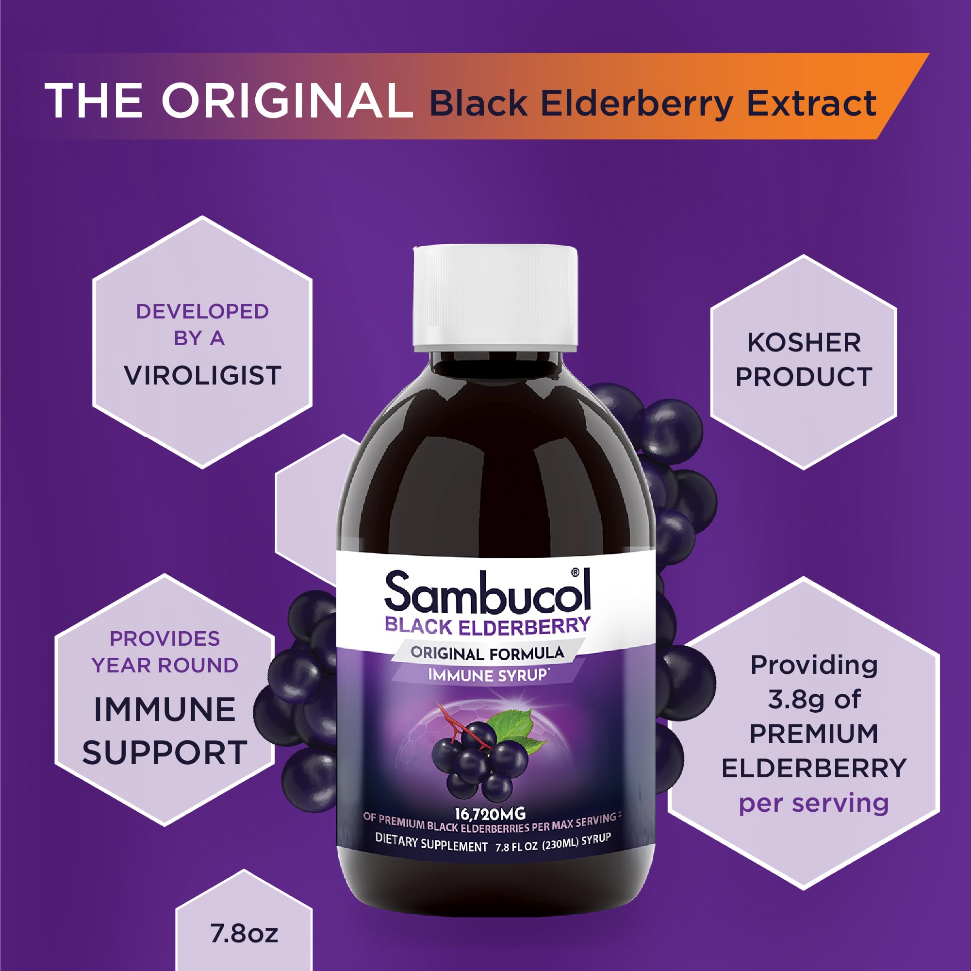 Foto 4 pulgar | Sirope Sambucol Sambucus de Saúco Negro 230 Ml, Paquete de 2 - Venta Internacional