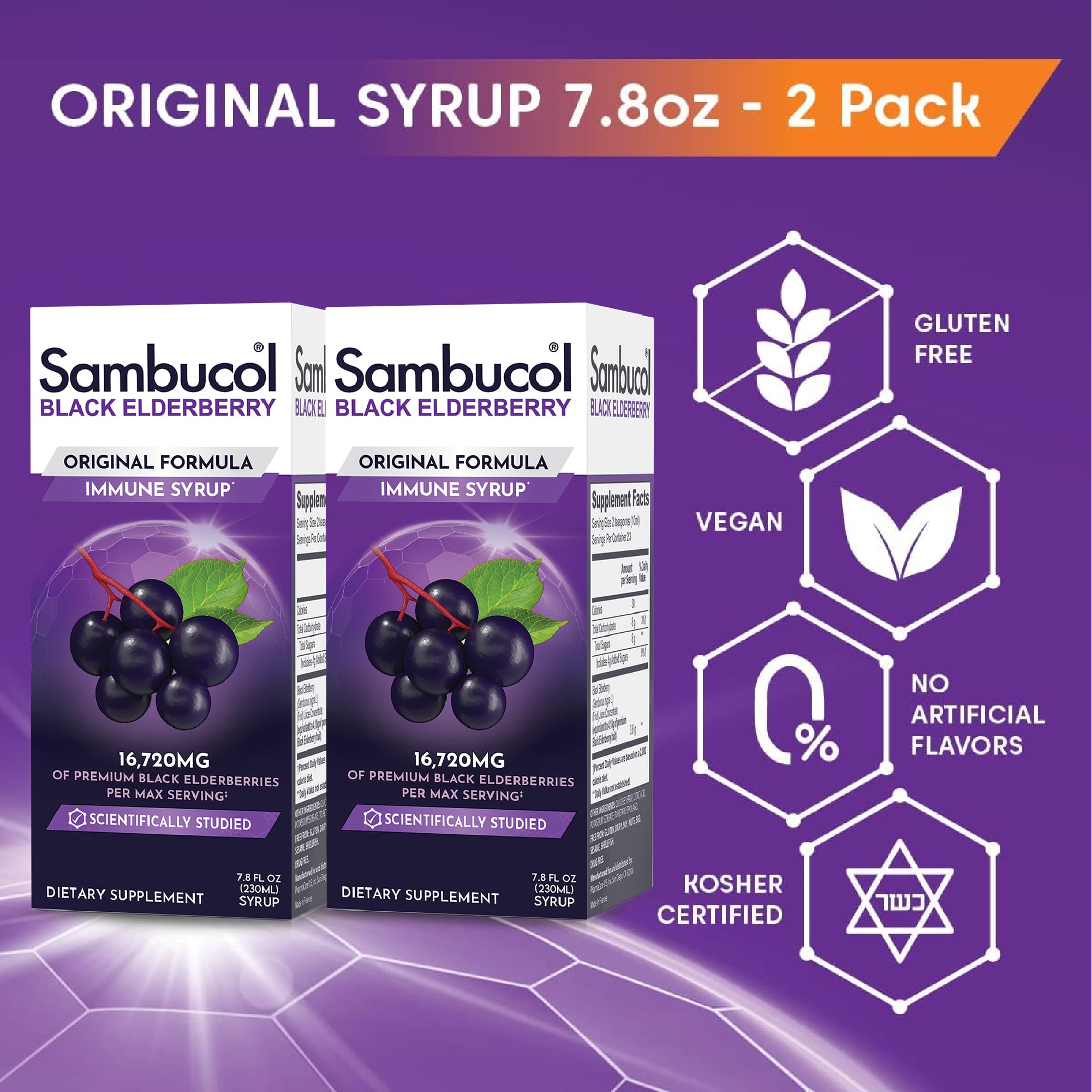 Foto 5 pulgar | Sirope Sambucol Sambucus de Saúco Negro 230 Ml, Paquete de 2 - Venta Internacional
