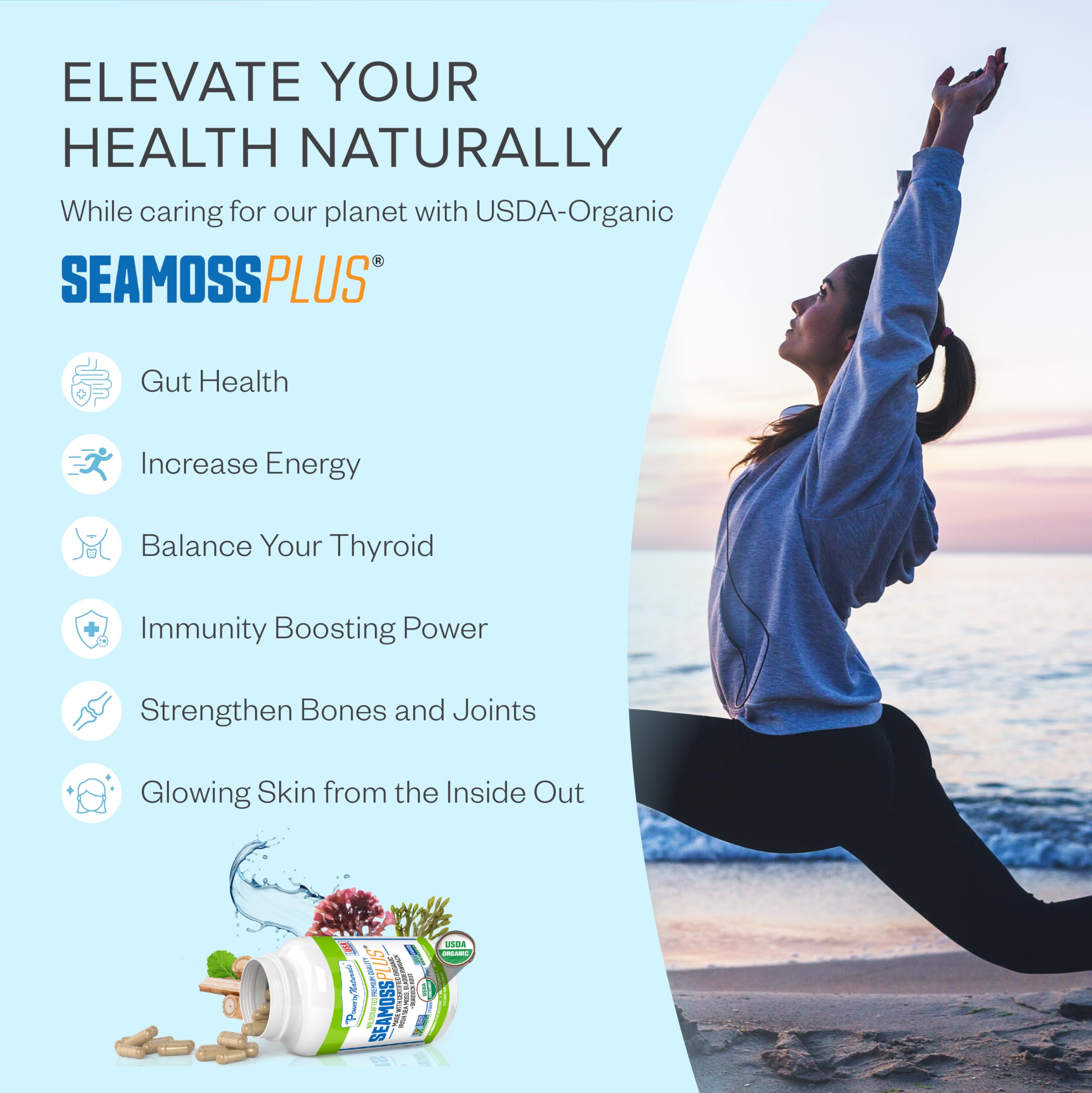 Foto 8 pulgar | Suplemento Power By Naturals Sea Moss Plus 60 Cápsulas - Venta Internacional