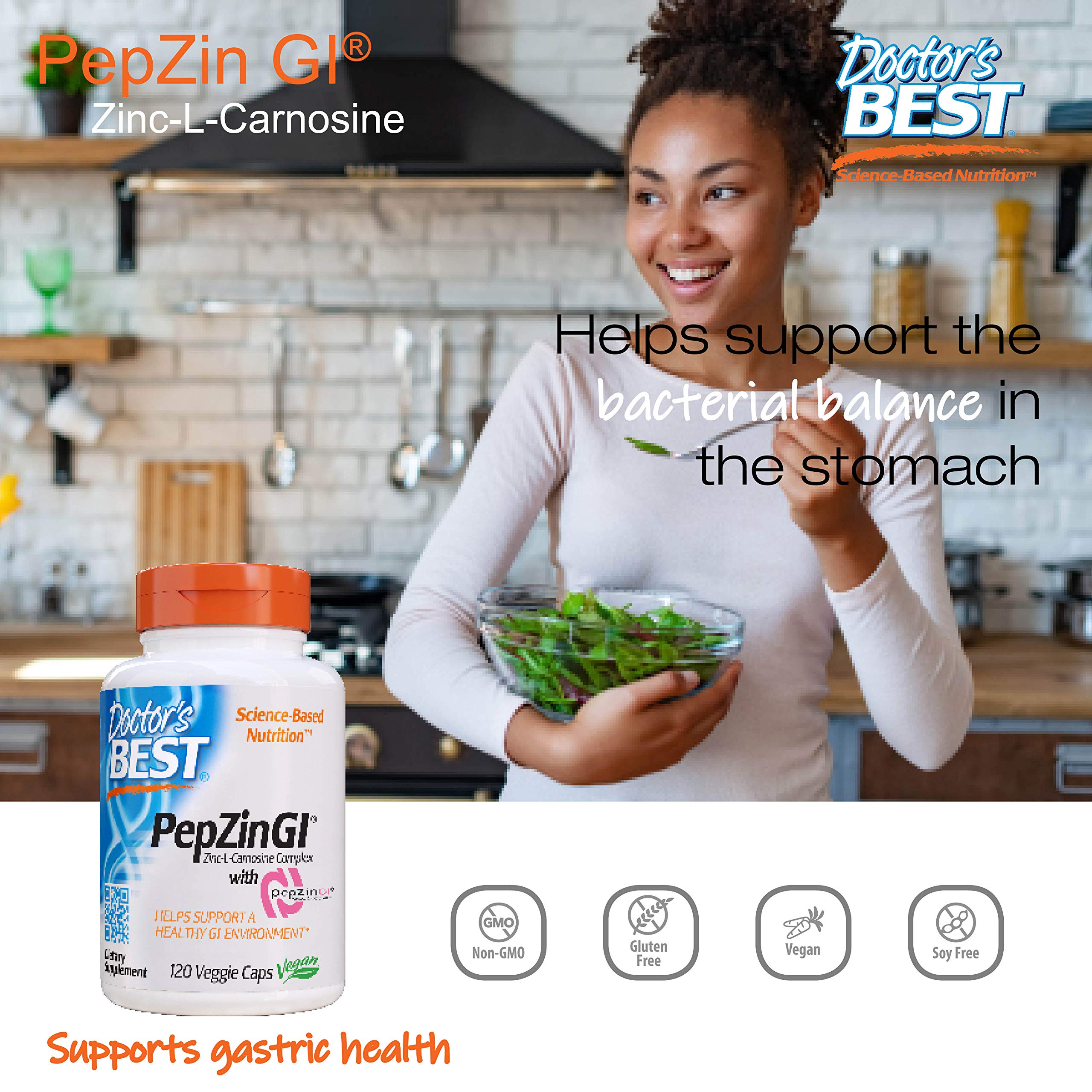 Foto 3 pulgar | SuplementO Doctor's Best Pepzin Gi Digestive Support 120 Cápsulas - Venta Internacional