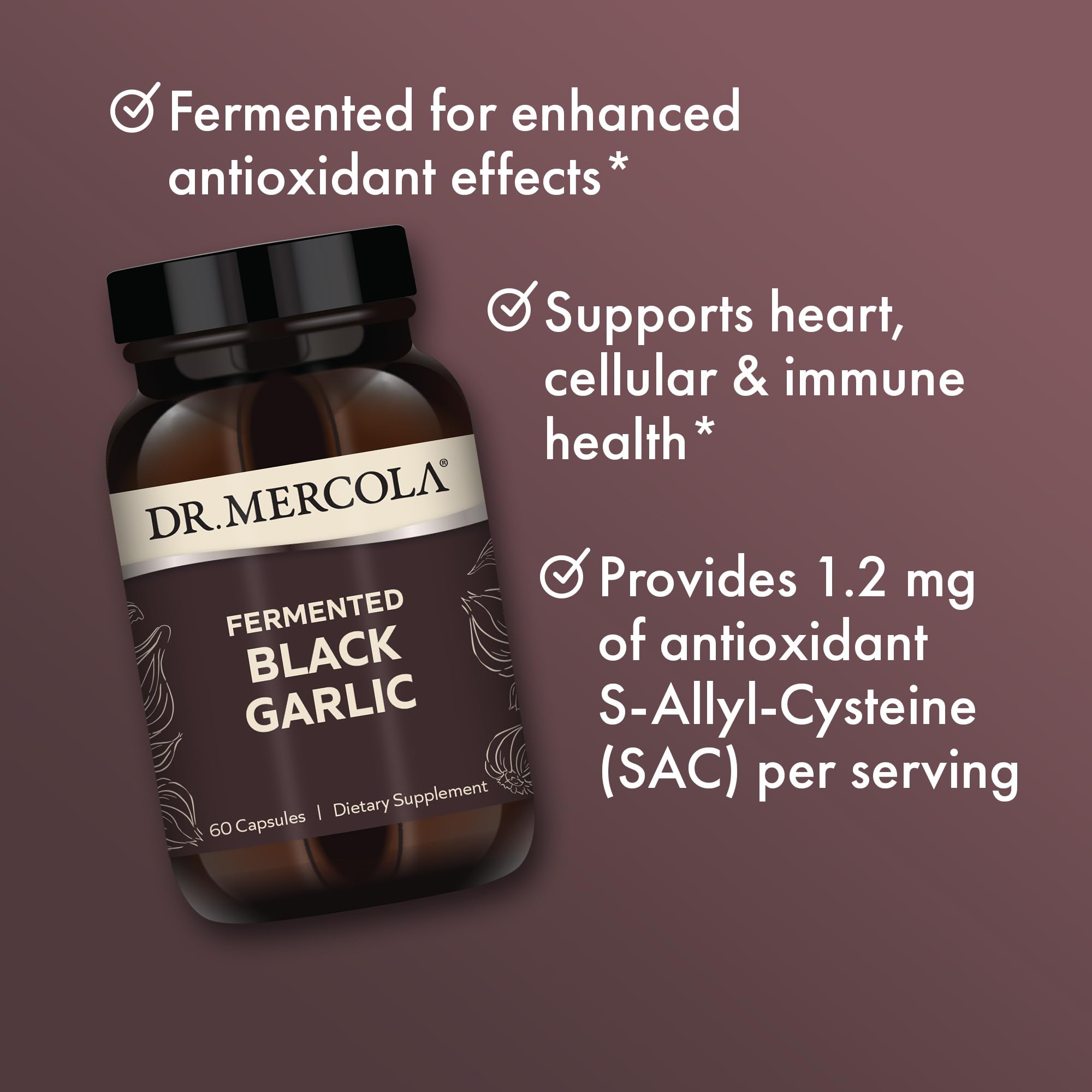 Foto 4 | Suplemento Dr. Mercola de Ajo Negro Fermentado 60 Cápsulas - Venta Internacional