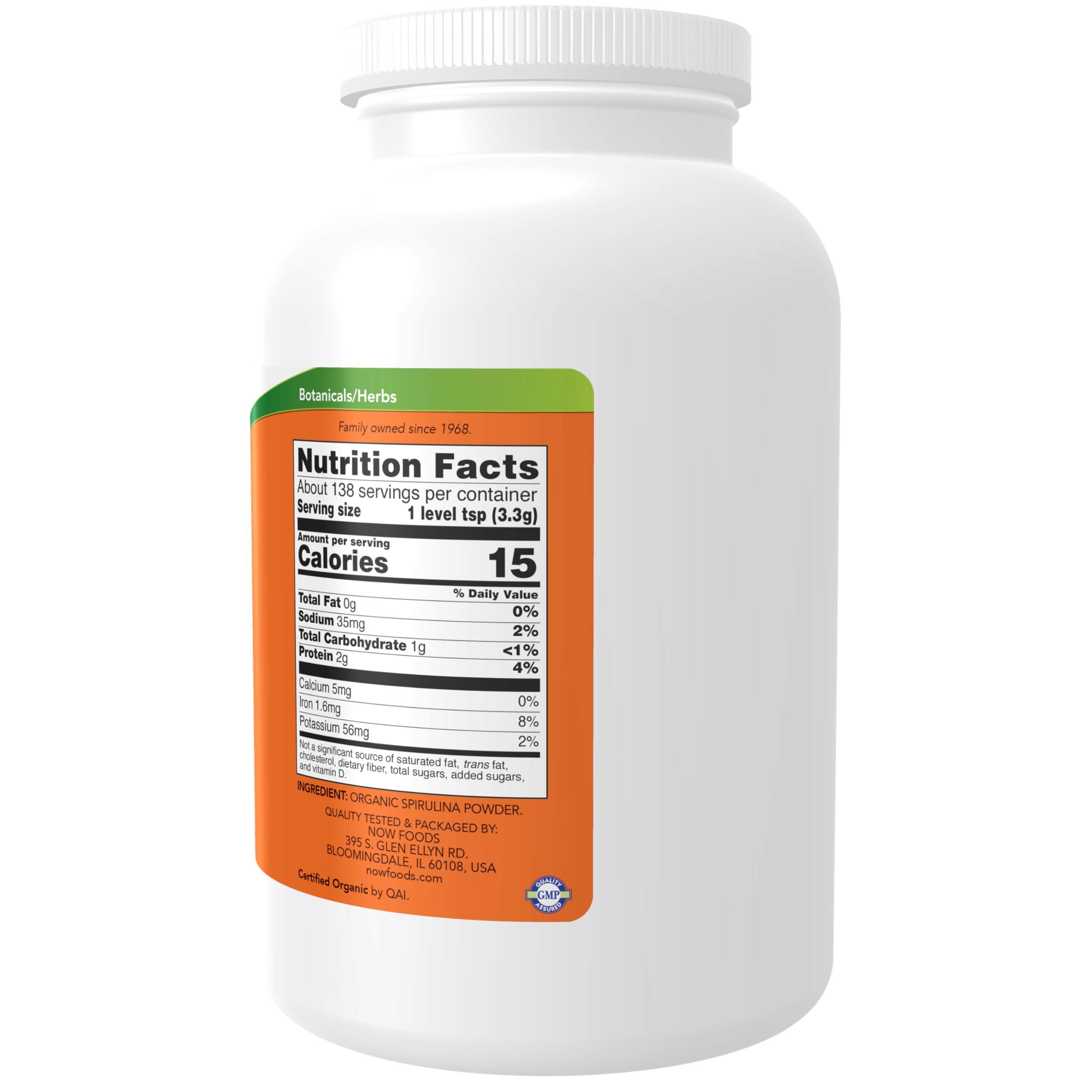 Foto 3 pulgar | Supplement Now Spirulina en Polvo Orgánica 454 G con Betacaroteno - Venta Internacional