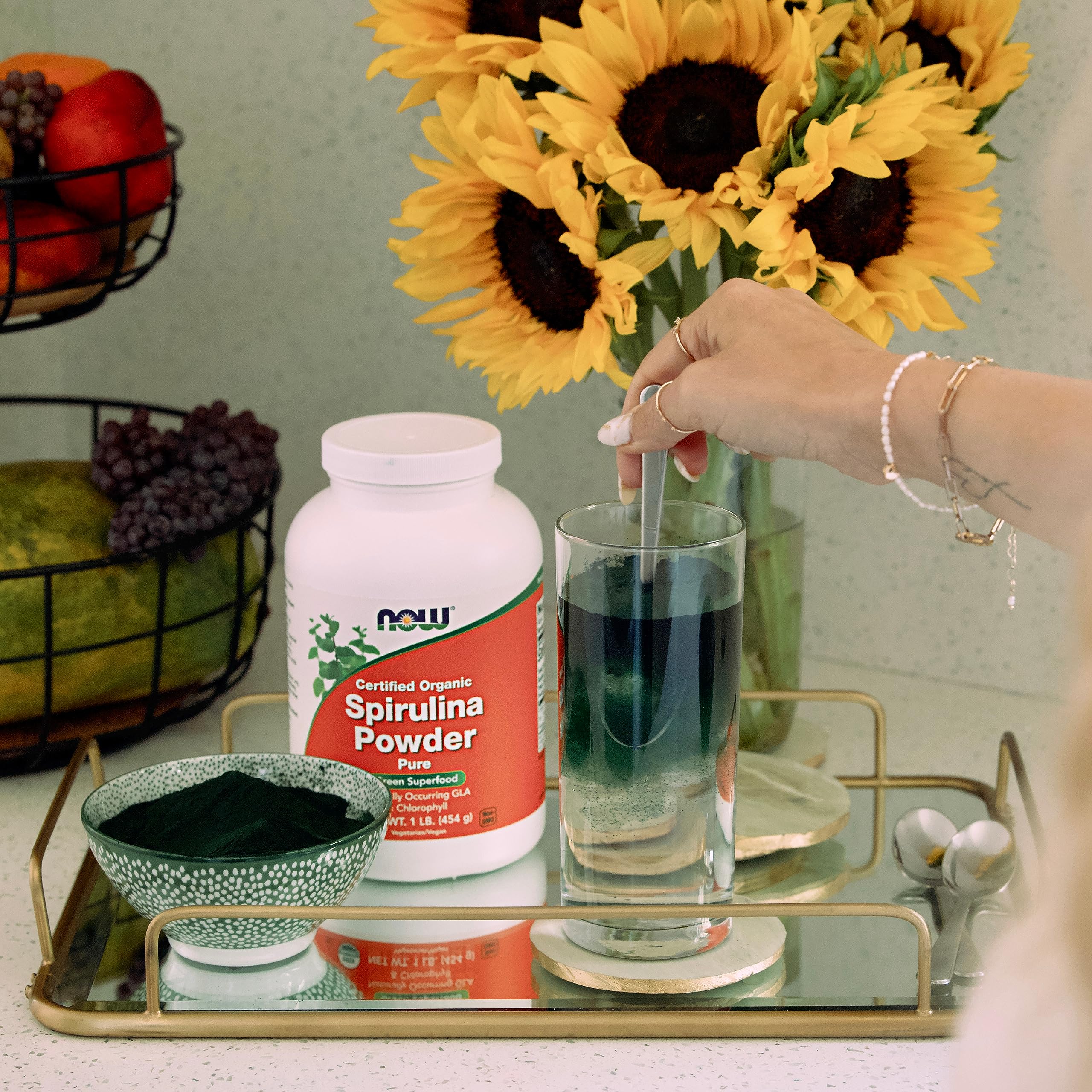 Foto 6 pulgar | Supplement Now Spirulina en Polvo Orgánica 454 G con Betacaroteno - Venta Internacional
