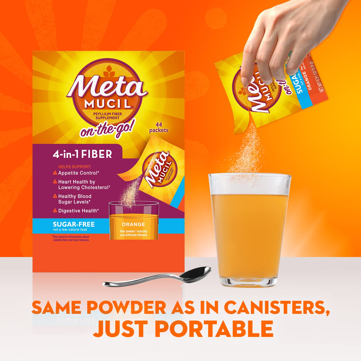 Foto 8 pulgar | Suplemento Metamucil On-the-Go Daily Cáscara de Psyllium en Polvo - Venta Internacional