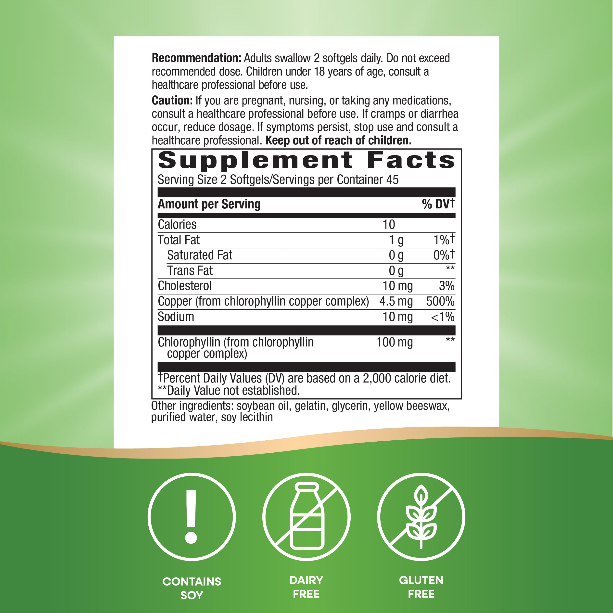 Foto 6 pulgar | Suplemento Nature's Way Chlorofresh Chlorophyll 90 Cápsulas Blandas - Venta Internacional