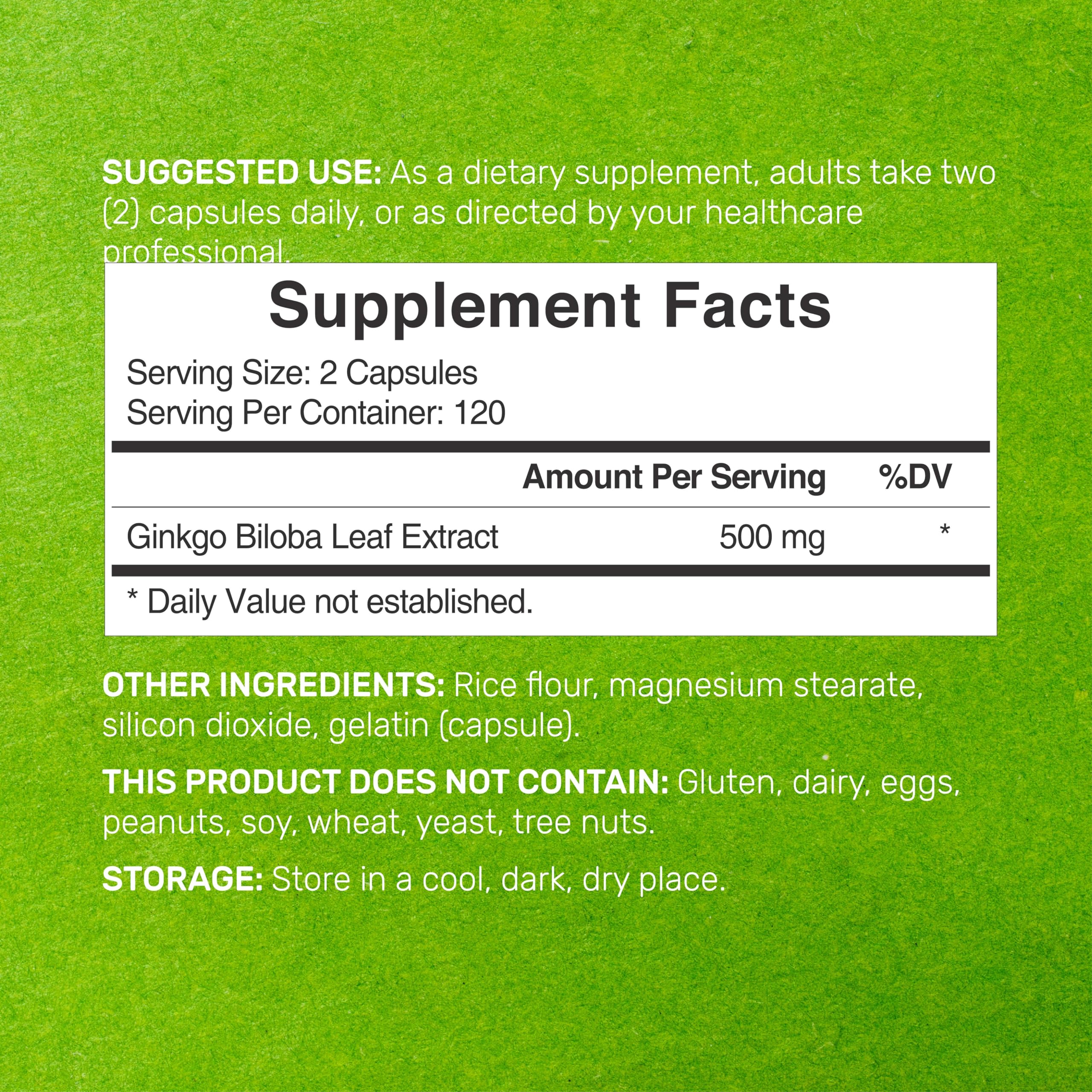 Foto 3 pulgar | Suplemento Deal Supplement Ginkgo Biloba 240 Cápsulas - Venta Internacional