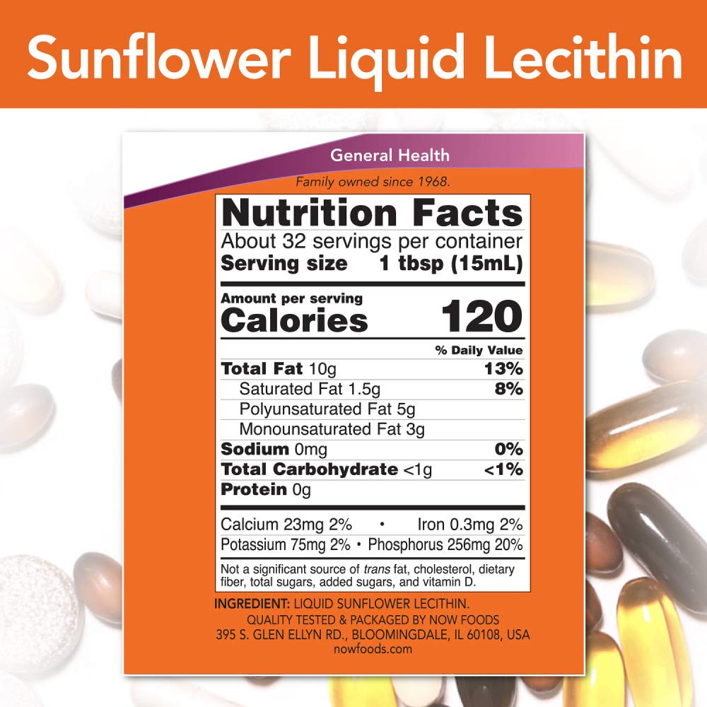 Foto 2 | Now Lecitina de Girasol con Fosfatidilcolina 480 Ml - Venta Internacional