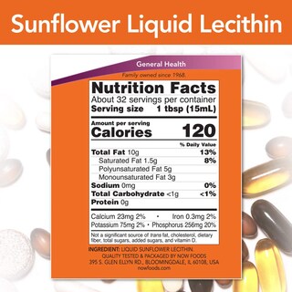 Foto 2 | Now Lecitina de Girasol con Fosfatidilcolina 480 Ml - Venta Internacional