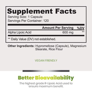 Foto 3 | Suplemento de Ácido Alfa Lipoico Puro Simply Natures 600 Mg - Venta Internacional