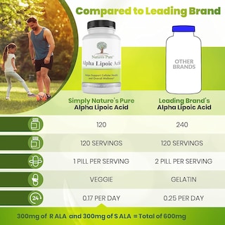 Foto 4 | Suplemento de Ácido Alfa Lipoico Puro Simply Natures 600 Mg - Venta Internacional