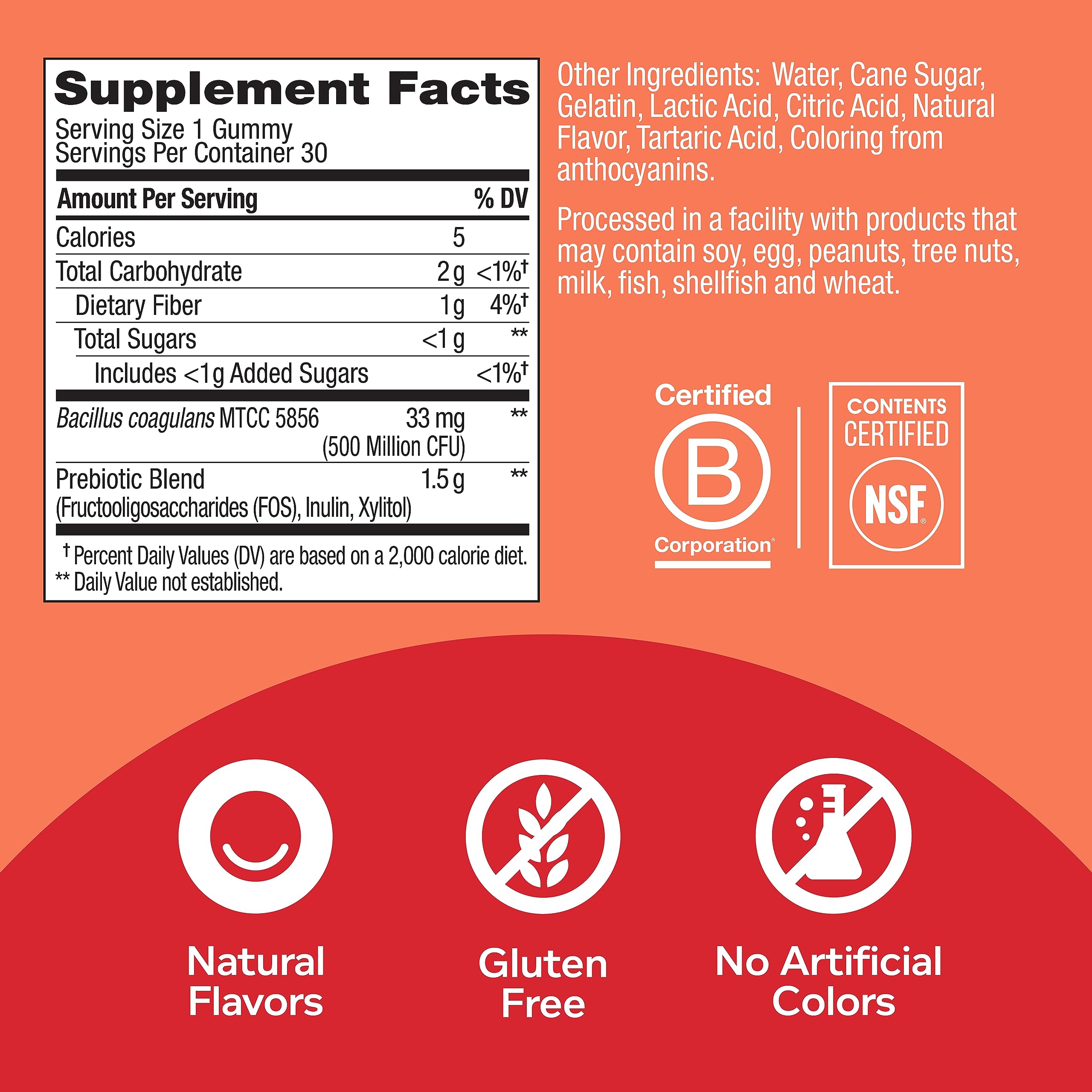 Foto 4 pulgar | Suplemento Olly Probiotic + Prebiotic Gummy Suministro de 30 Días - Venta Internacional