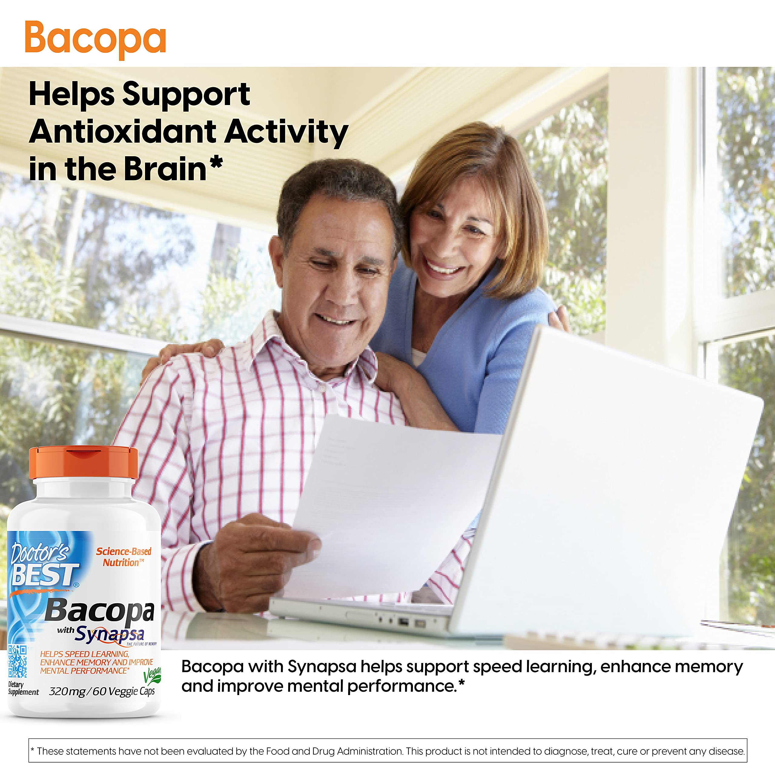 Foto 3 pulgar | Suplemento Doctor's Best Bacopa con Synapsa 320 Mg 60 Comprimidos - Venta Internacional