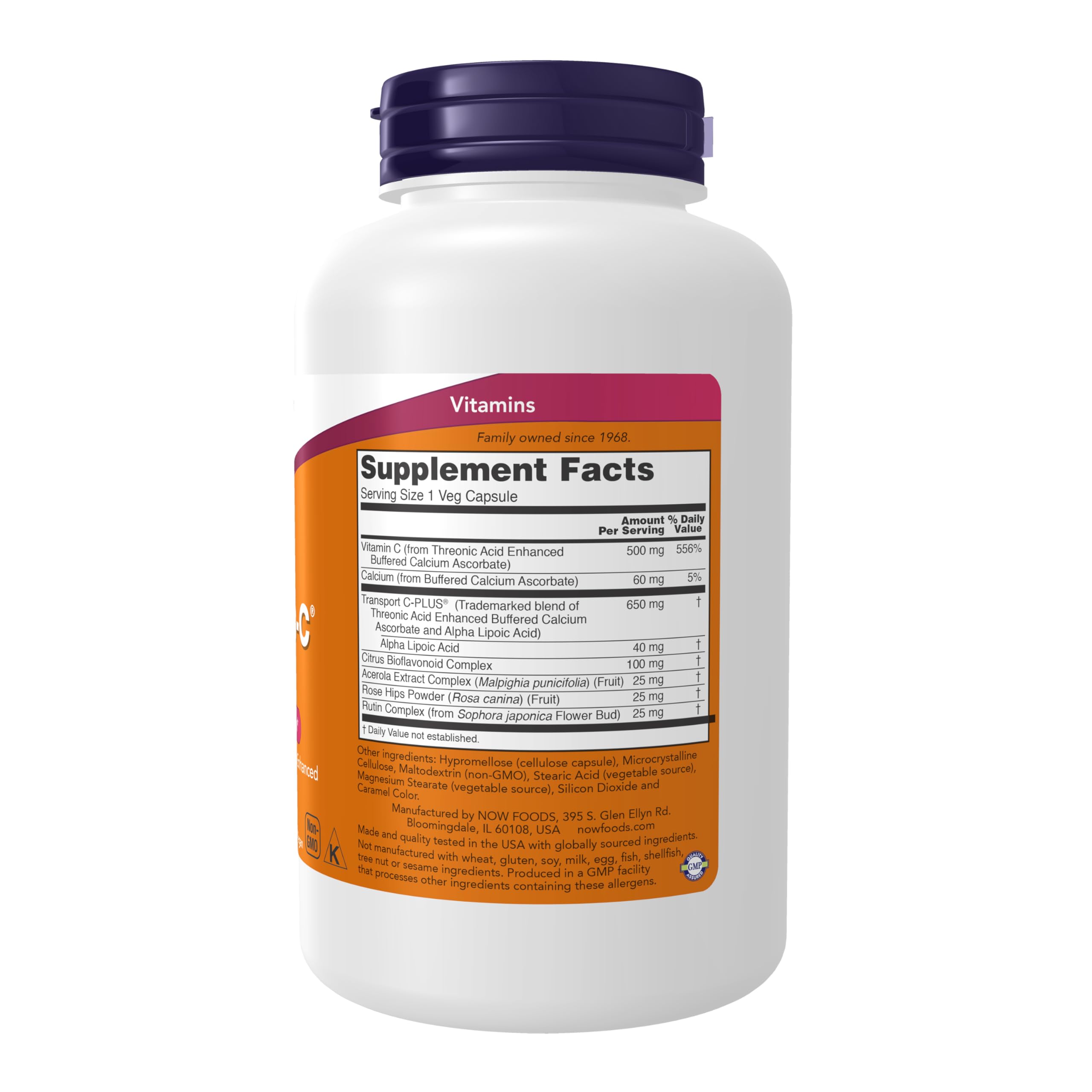 Foto 2 | Suplemento  Now Alphasorb-C 500 mg con Ácido Treónico 180 Cápsulas - Venta Internacional