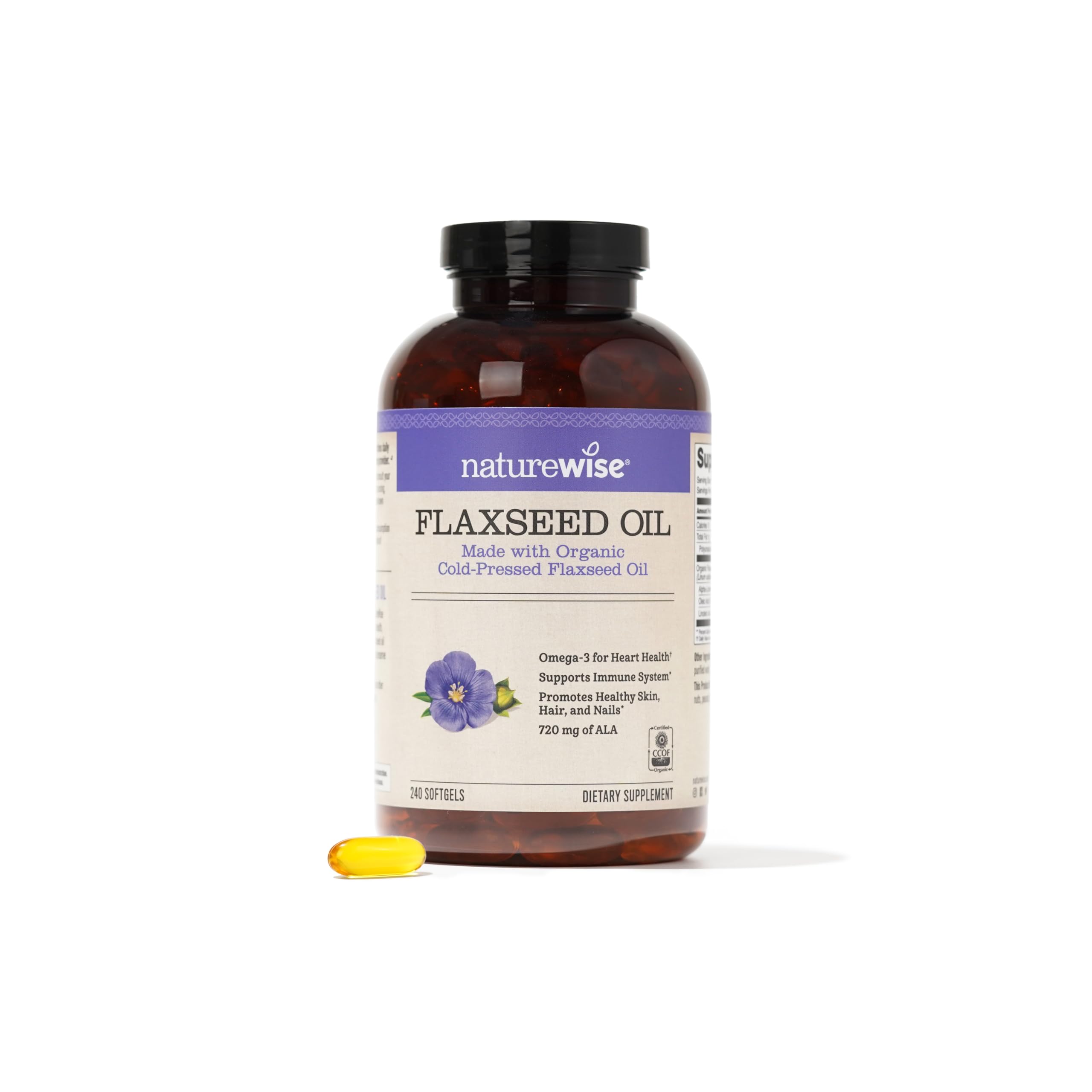 Suplemento Naturewise de Aceite de Linaza 1200 mg Cápsulas Blandas 240 Unidades - Venta Internacional