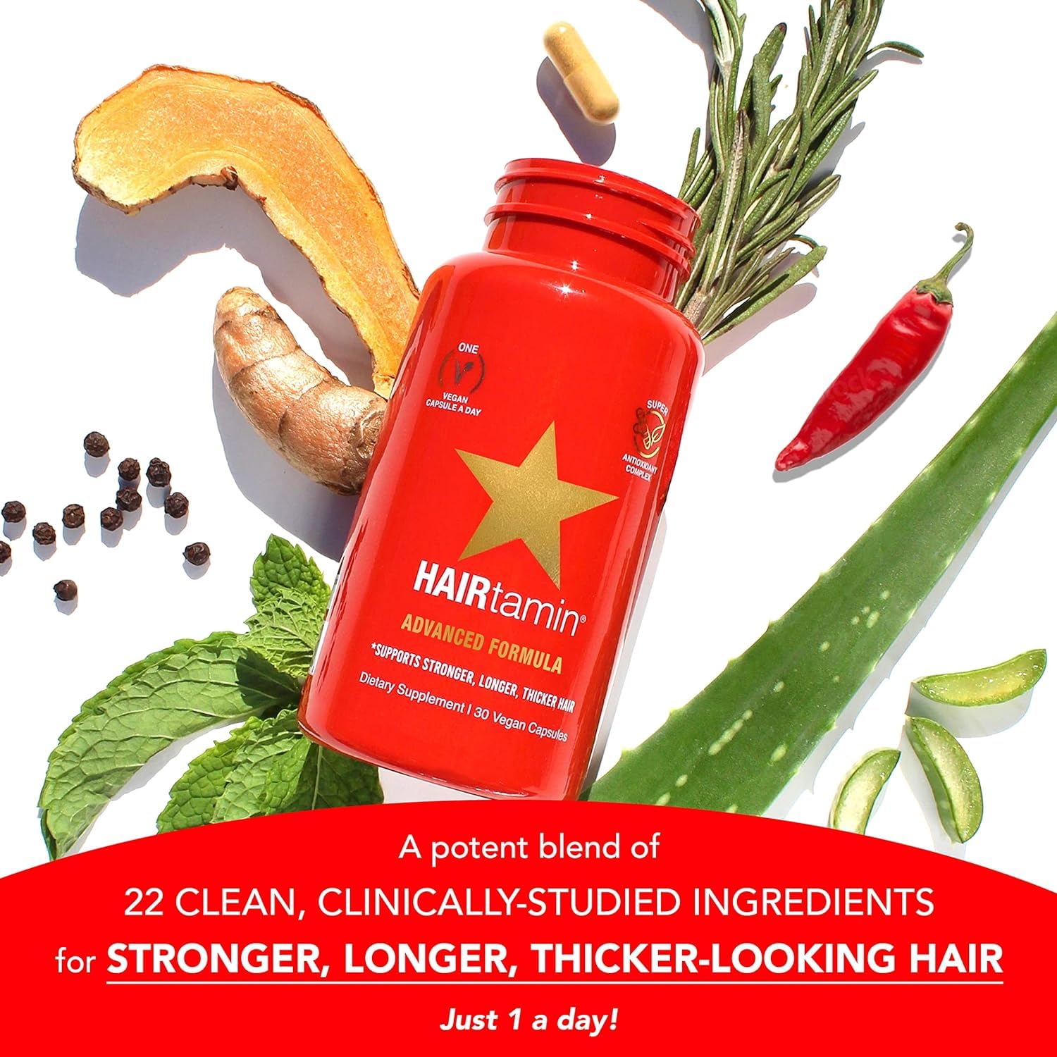 Foto 4 pulgar | Vitaminas para el Cabello Hairtamin Vegan Faster Growth 30 Cápsulas - Venta Internacional