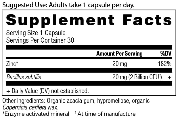 Foto 3 pulgar | Suplemento Ancient Nutrition Zinc 30 Cápsulas-Venta Internacional