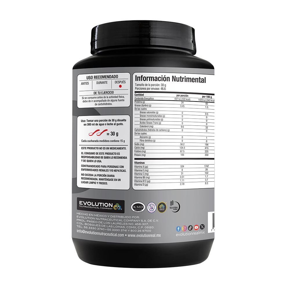 Foto 3 pulgar | Evolution. Proteína De Suero De Leche, Wp100, Whey Protein, 1400 Gramos (sabor Nuez)