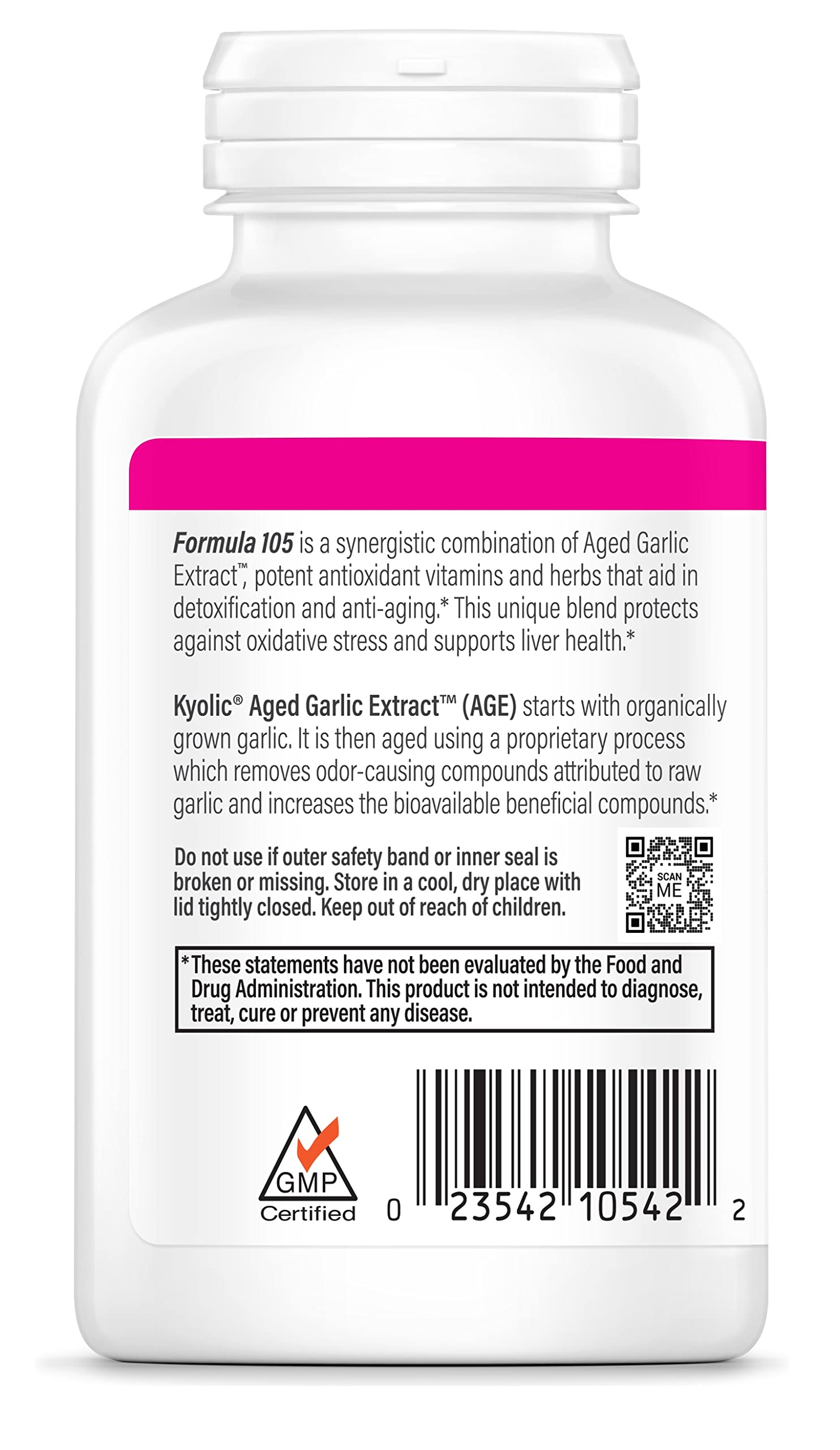 Foto 3 pulgar | Suplemento de Extracto de Ajo Envejecido Kyolic Fórmula 105 con 200 Cápsulas - Venta Internacional