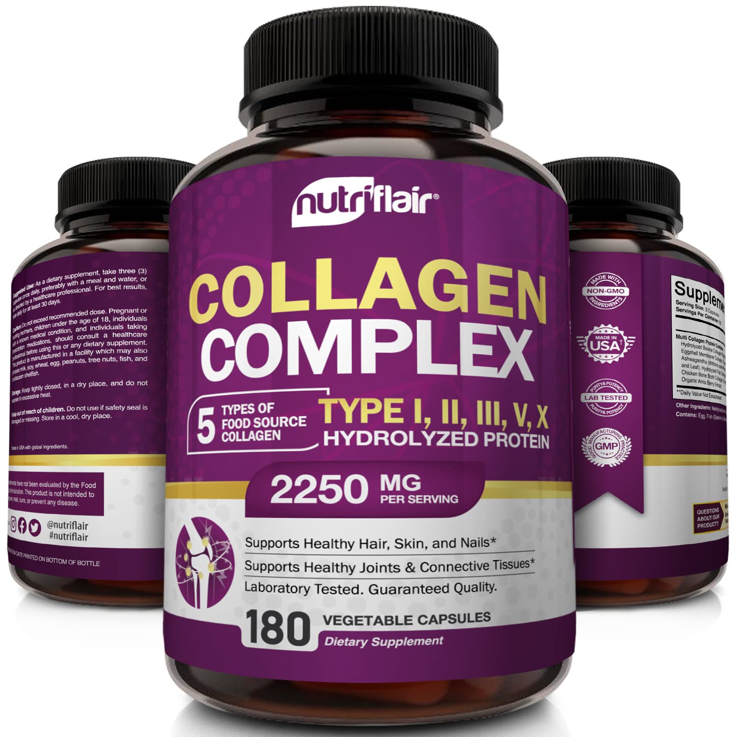 Foto 3 | Suplemento Nutriflair Péptidos Multicolágeno de 180 Cápsulas-Venta Internacional
