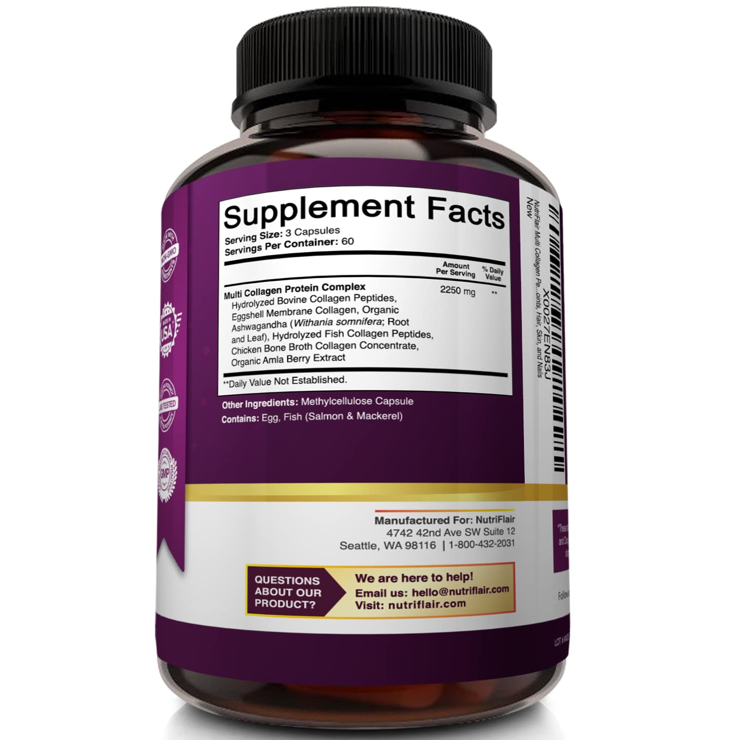 Foto 8 pulgar | Suplemento Nutriflair Péptidos Multicolágeno de 180 Cápsulas-Venta Internacional
