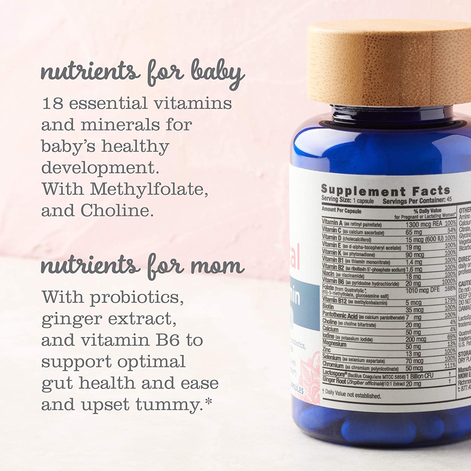 Foto 5 pulgar | Multivitamínico Prenatal Y Probiótico Mommy's Bliss Vegan 45 Dosis - Venta Internacional