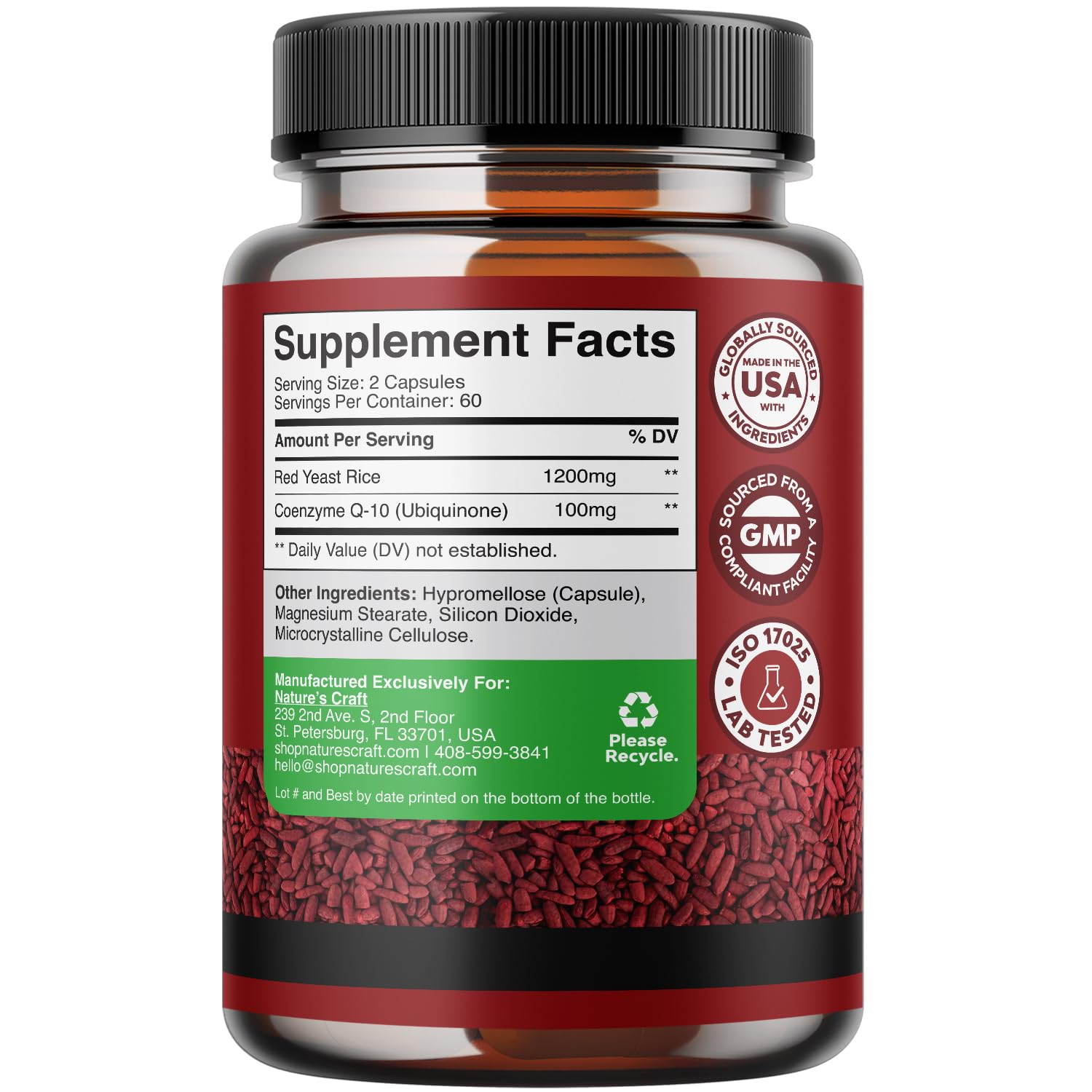 Foto 4 pulgar | Suplemento Natures Craft Arroz de Levadura Roja 120 Cápsulas-Venta Internacional