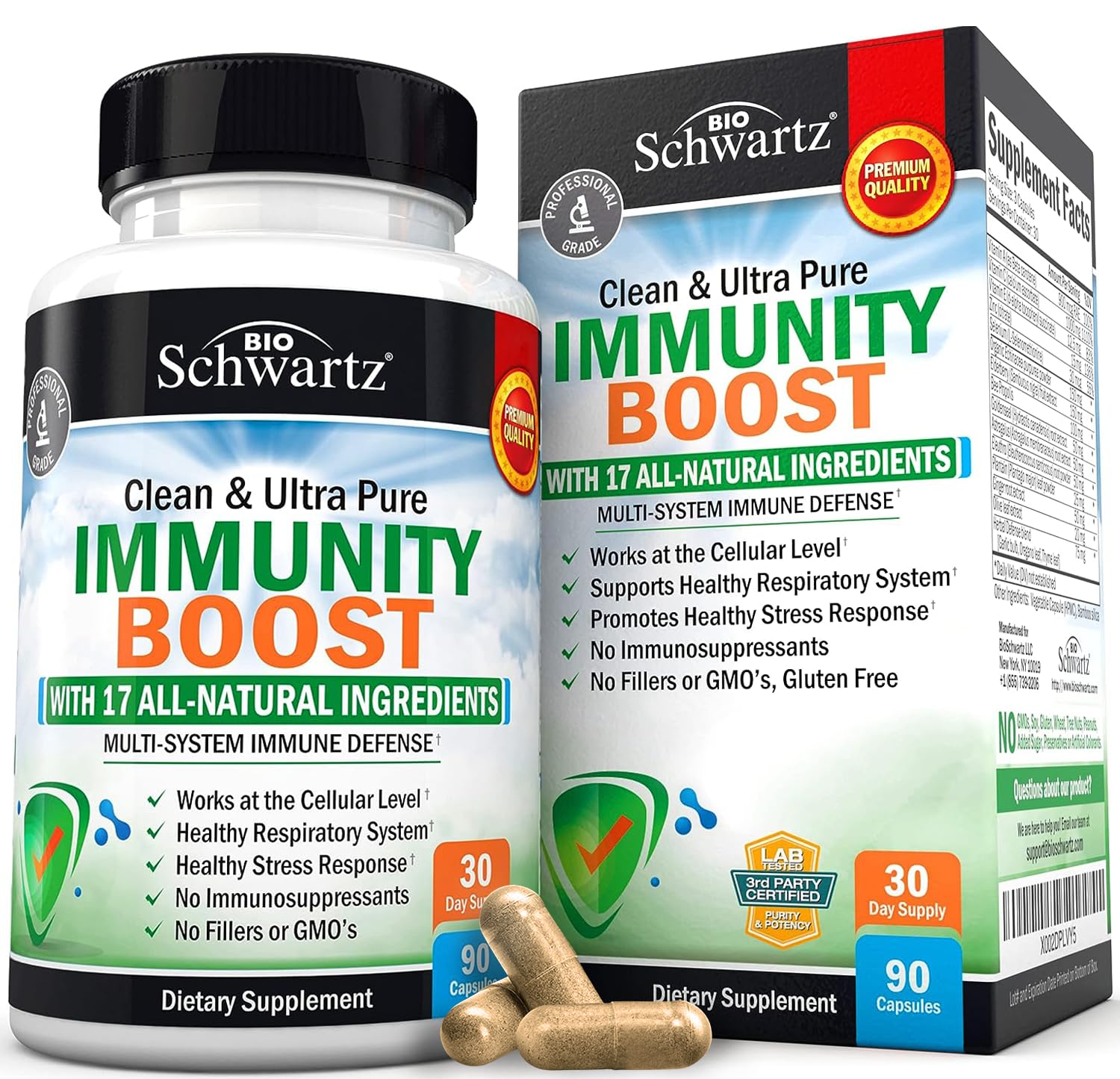 Foto 2 pulgar | Suplemento Bioschwartz Immune Support con Vitamina C 1000 mg 90 Cápsulas - Venta Internacional