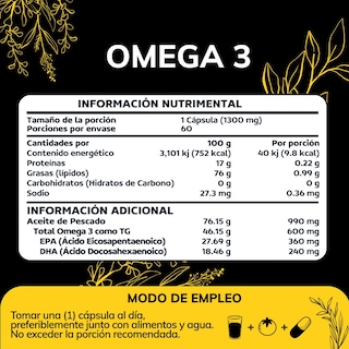 Foto 2 | Suplemento Alimenticio Omega 3 Aceite De Pescado Quotidien 60 Cápsulas