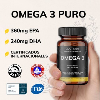 Foto 3 | Suplemento Alimenticio Omega 3 Aceite De Pescado Quotidien 60 Cápsulas
