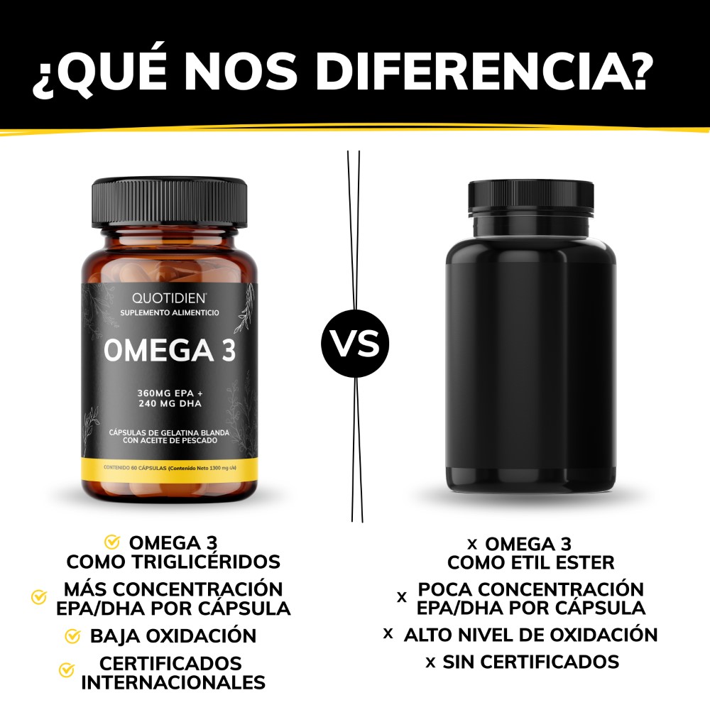 Foto 5 pulgar | Suplemento Alimenticio Omega 3 Aceite De Pescado Quotidien 60 Cápsulas