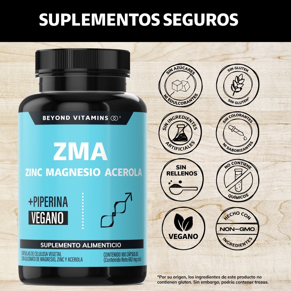 Foto 3 pulgar | Suplemento Alimenticio Zma Zinc Magnesio Acerola Y Pimienta Negra Beyond Vitamins 180 Cápsulas