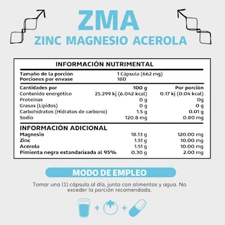 Foto 3 | Suplemento Alimenticio Zma Zinc Magnesio Acerola Y Pimienta Negra Beyond Vitamins 180 Cápsulas